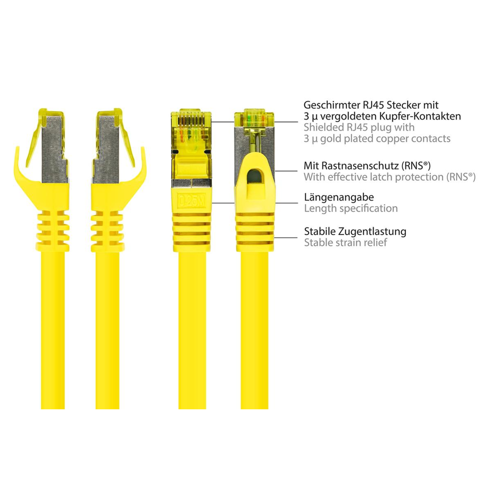 Good Connections RJ45 Patch CableCat. 7 Raw Cable And Snap-in Predection RNS S/FTP PiMF Halogen-free