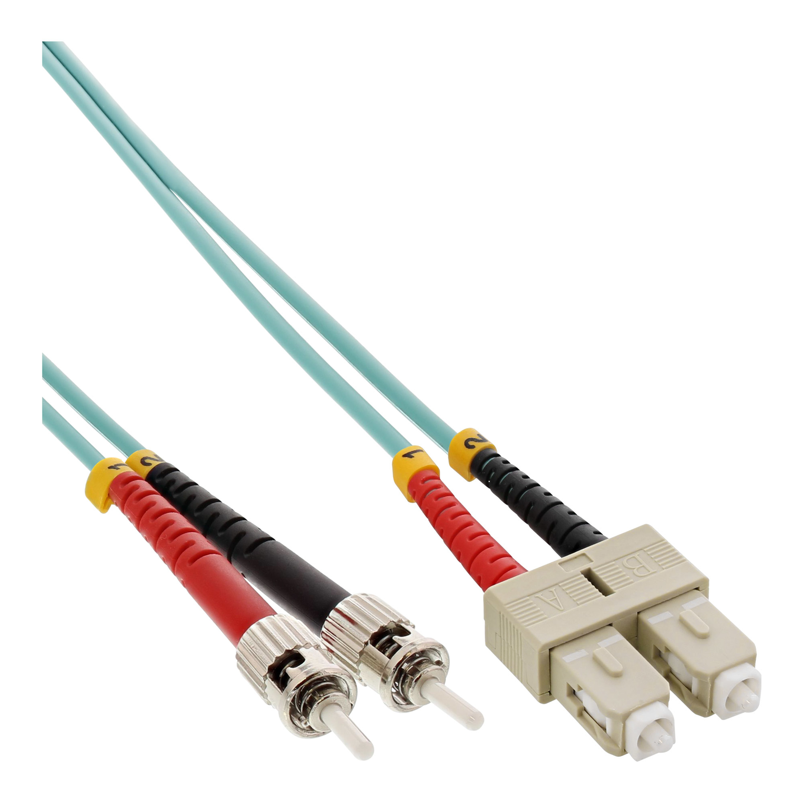 InLine Fiber Optic Duplex Cable SC-ST 50-125 OM3 0.5m