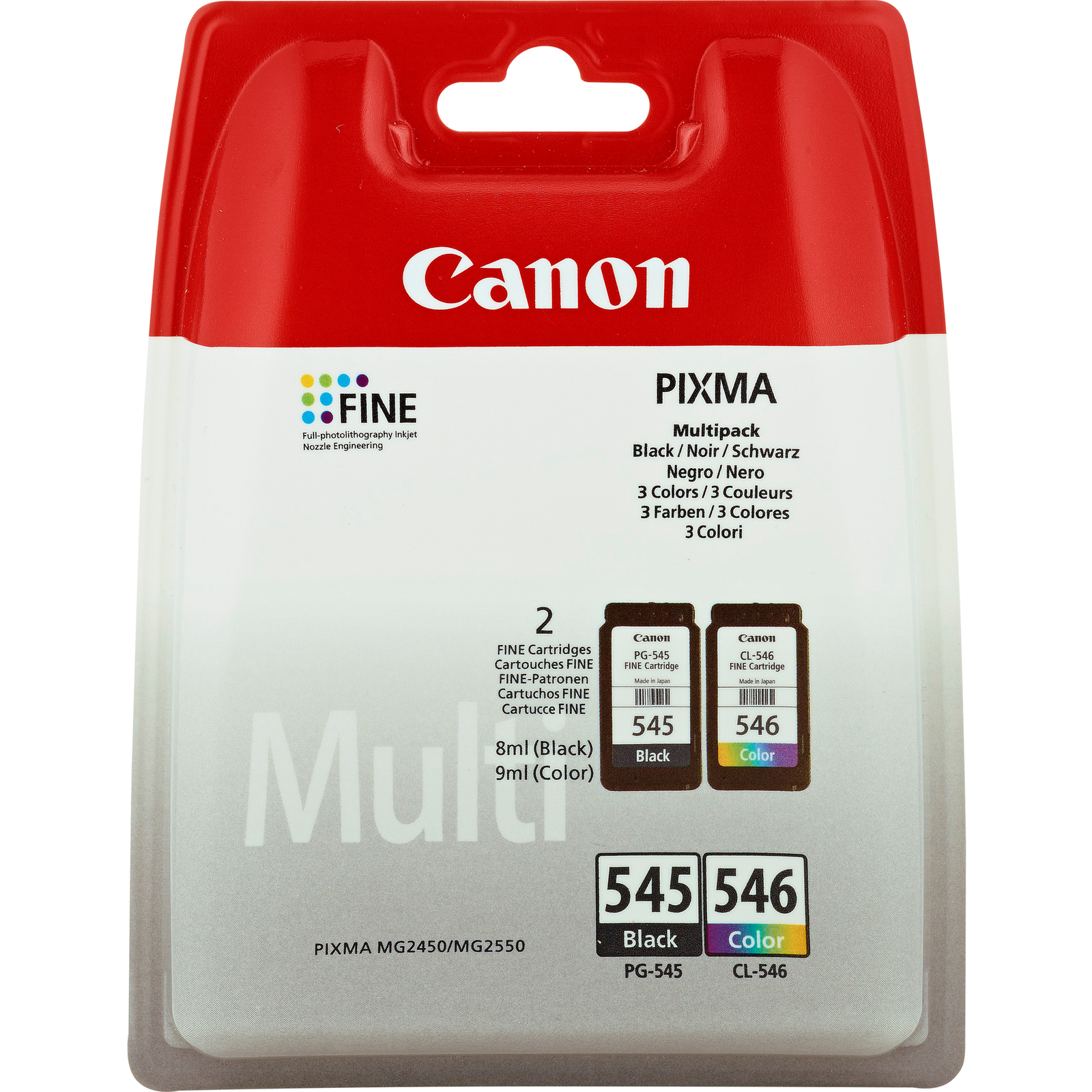 Canon PG 545 CL-546 Multipack Black Color cyan magenta Yellow 180 Pages Ink 8287B005