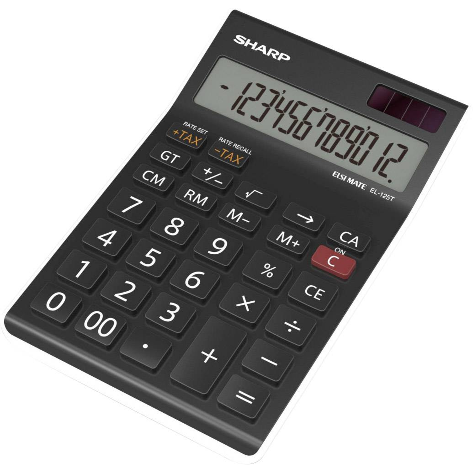 Sharp EL-125T Desktop Calculator Black Display Digits 12 Solar-powered Battery-powered W X H D 112