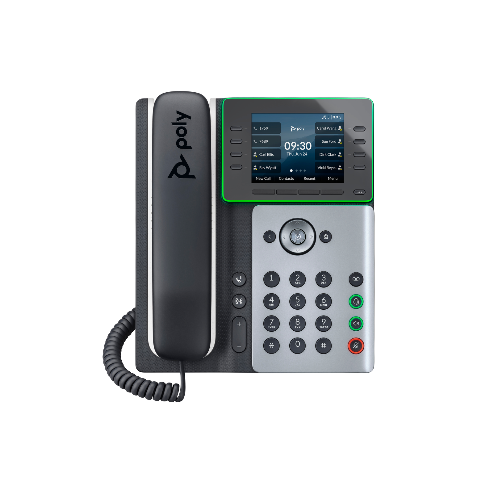Poly Edge E320 IP Phone And PoE-capable IP Phone Black Wired Handset 8 Lines