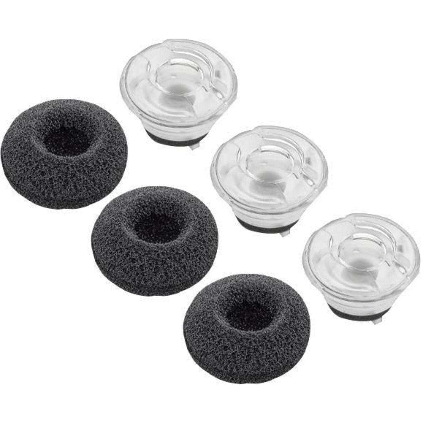 HPI Poly Earphone Set for Bluetooth Headset Medium Black Pack of 3