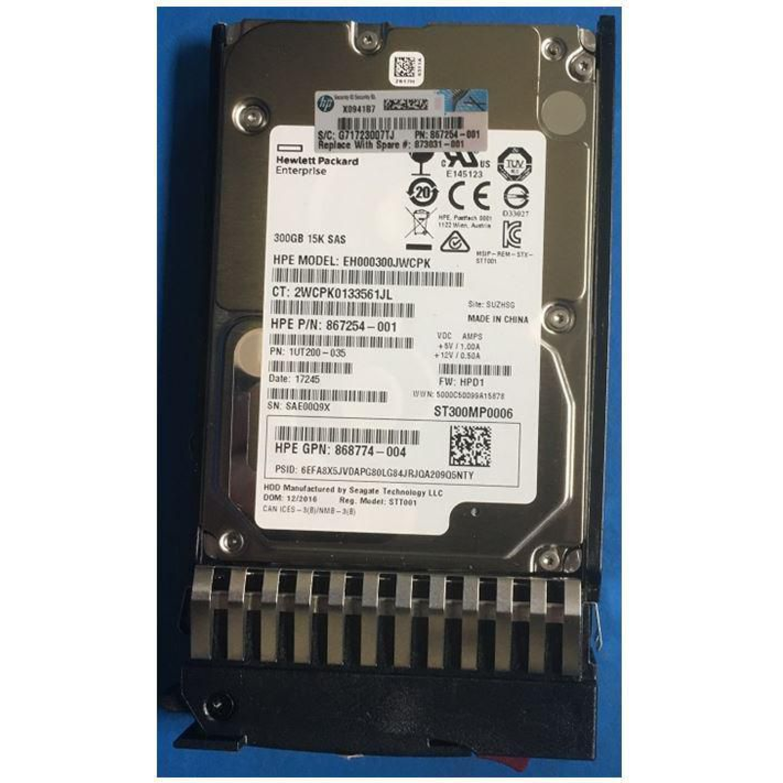 HPE SPS-DRV HDD 300GB 12G 15K SFF SAS
