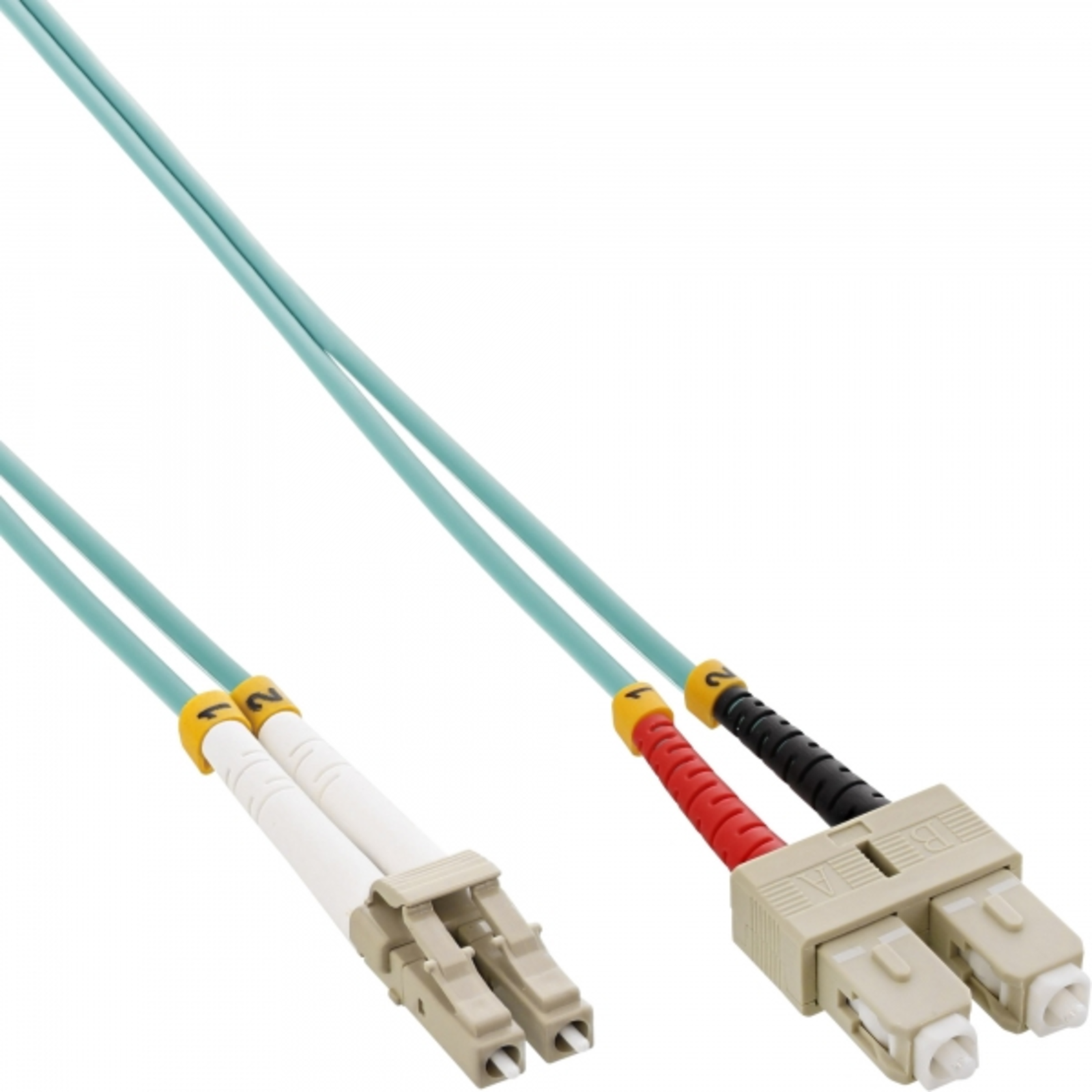 InLine Fiber Optic Duplex Cable LC-SC 50-125 OM3 2m