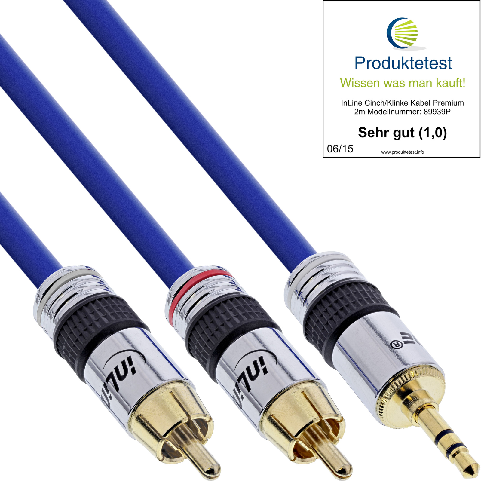 InLine RCA-jack Cable PREMIUM 2x RCA Plug to 3.5mm Jack 1m