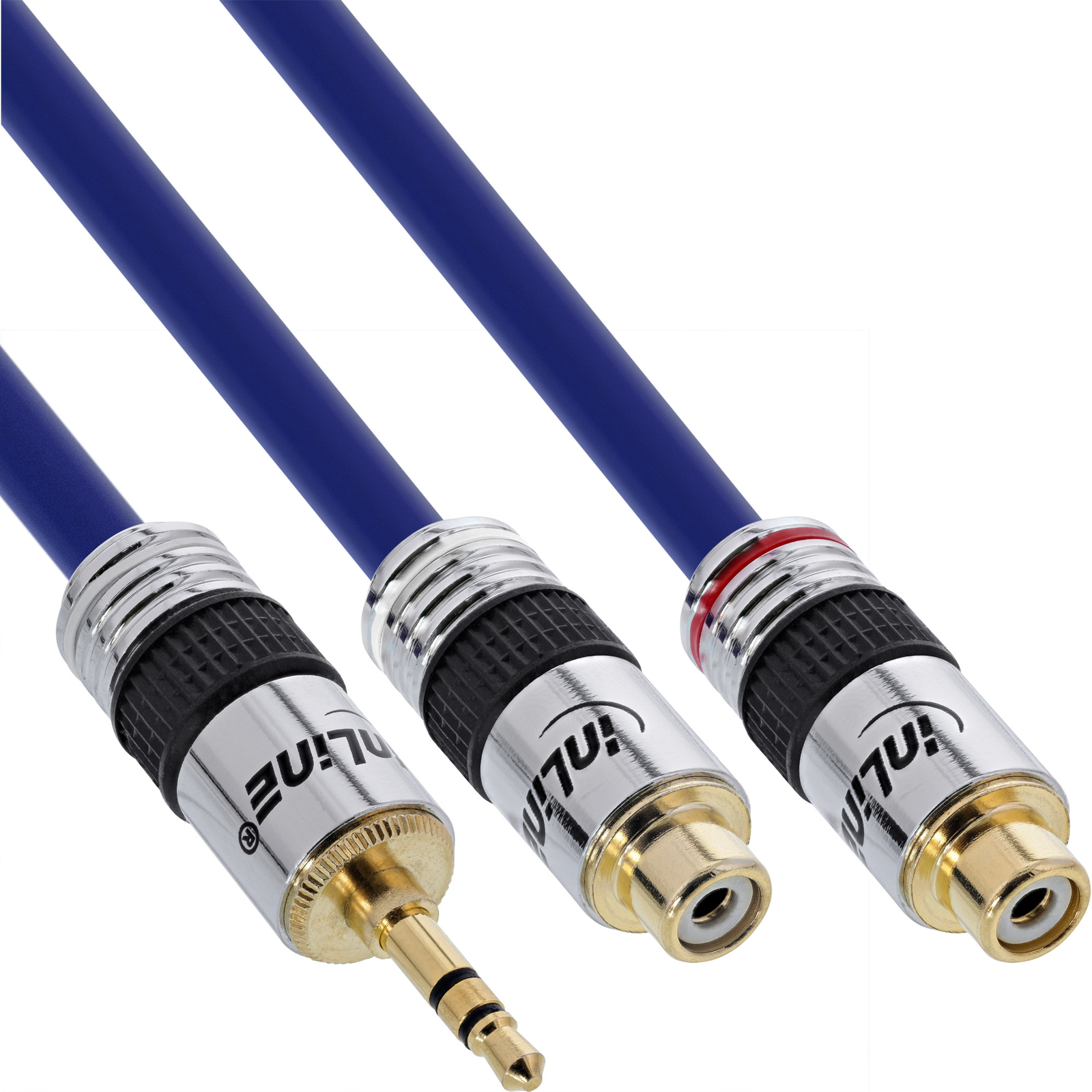 InLine RCA-jack Cable PREMIUM 2x RCA Socket to 3.5mm Jack Plug 0.25m
