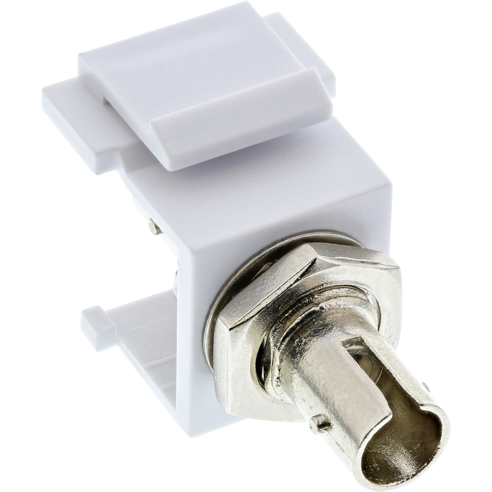 InLine Fiber Optic Keystone Snap-in Coupler Simplex ST-ST Multimode Ceramic Sleeve
