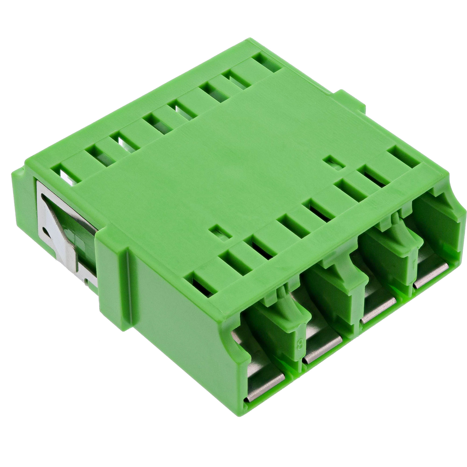 InLine Fiber Optic Coupler Quad LC-LC Singlemode Green Ceramic Sleeve LC Female Green Singlemode