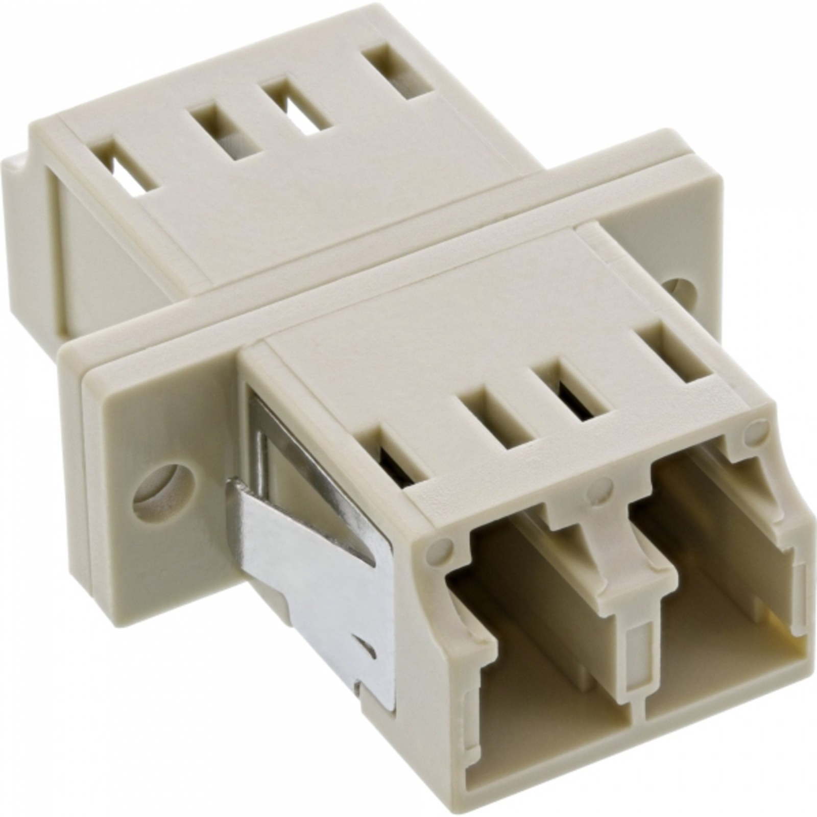 InLine Fiber Optic Coupler Duplex LC-LC Multimode beige Ceramic Sleeve for Installation