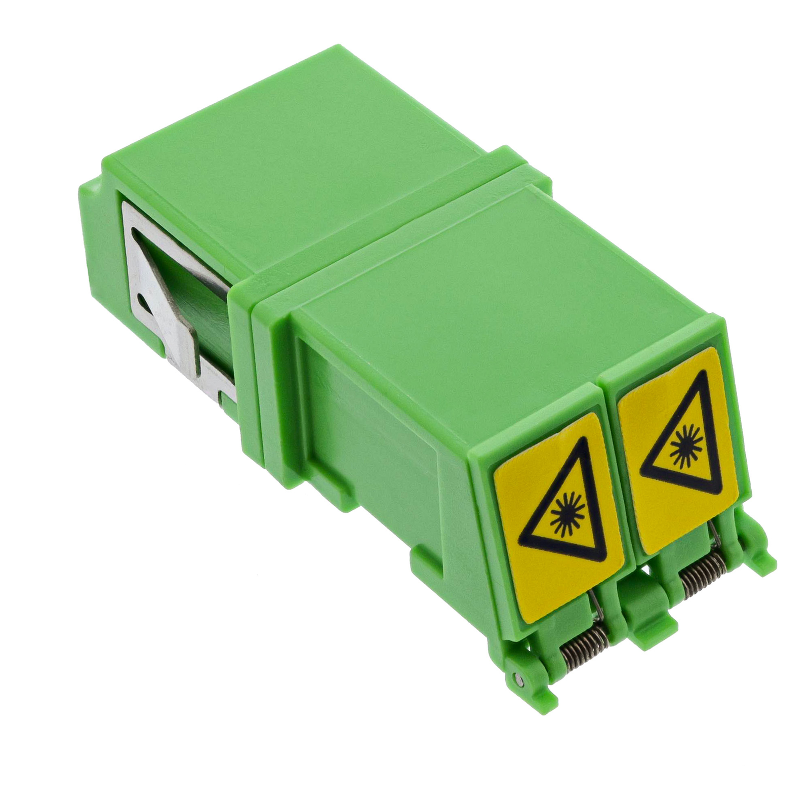 InLine Fiber Optic Coupler Duplex LC-LC Singlemode Green Shutter Ceramic Sleeve LC Femal E-female