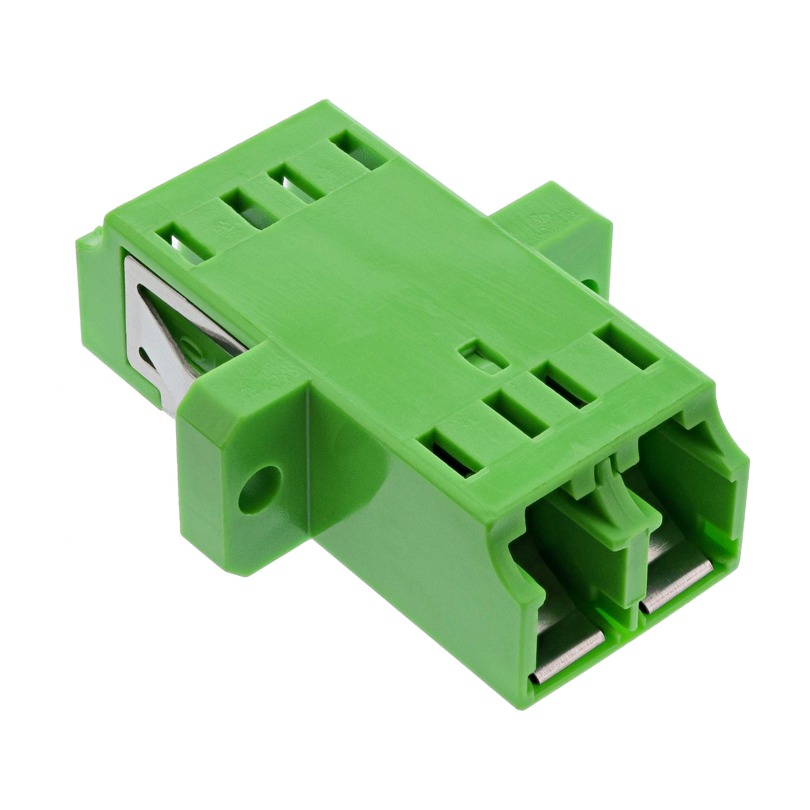 InLine Fiber Optic Coupler Duplex LC-LC Singlemode Green Ceramic Sleeve Installation LC Green