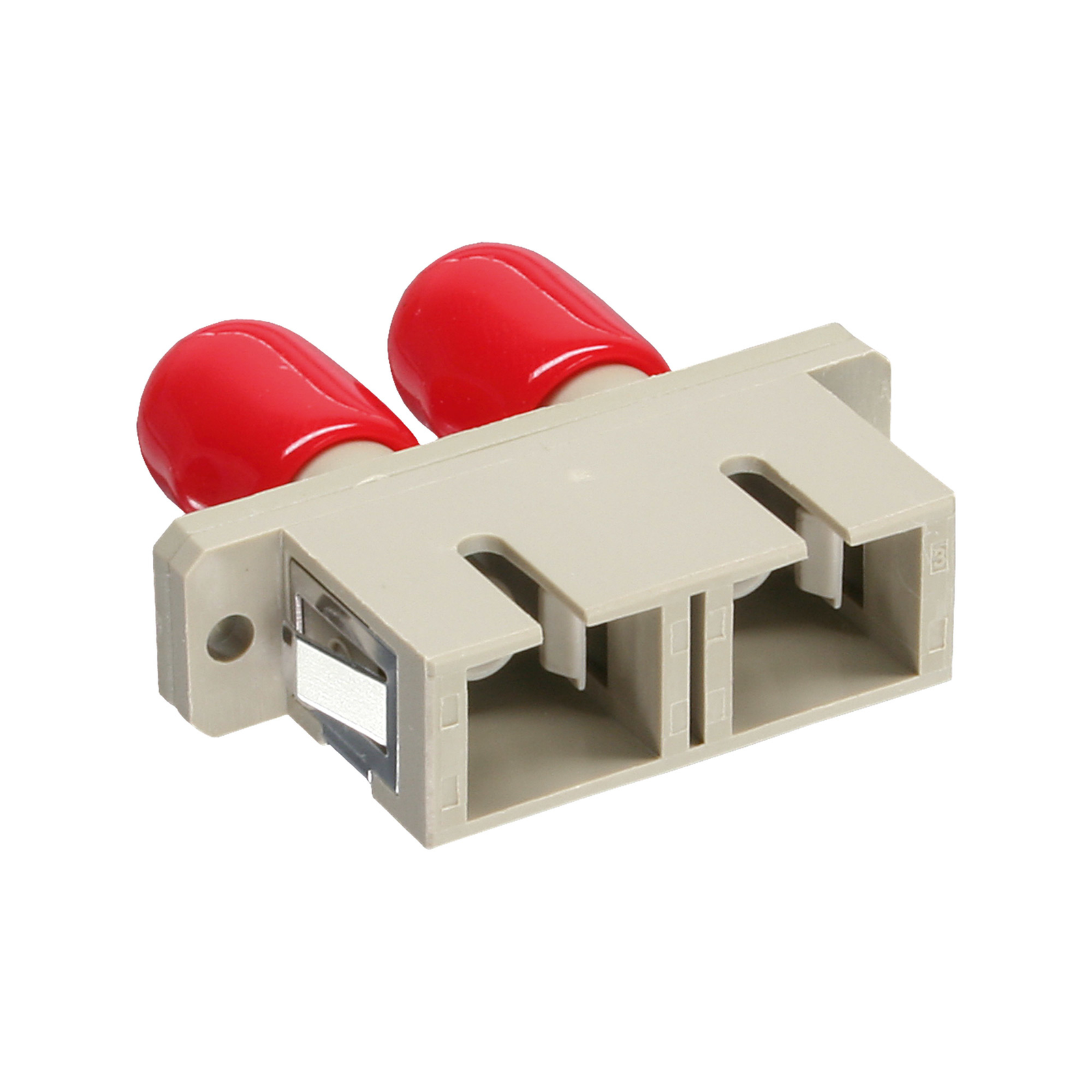 InLine Fiber Optic Coupler Duplex ST-SC Multimode beige Ceramic Sleeve for Installation
