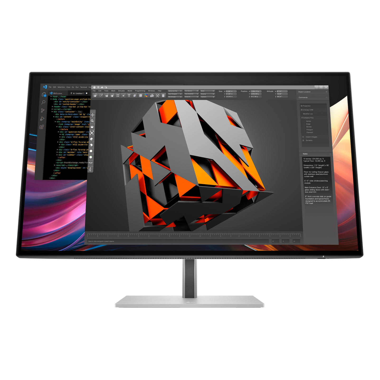 HPI Series 7 Pro 27-inch QHD Monitor 727pq PVC-free 68.6cm (27 Inch) 2560 X 1440 Pixels