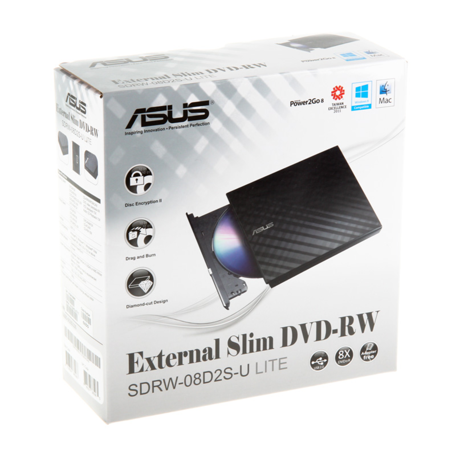 ASUS External DVD Burner SDRW-08D2S-U LITE BLACK