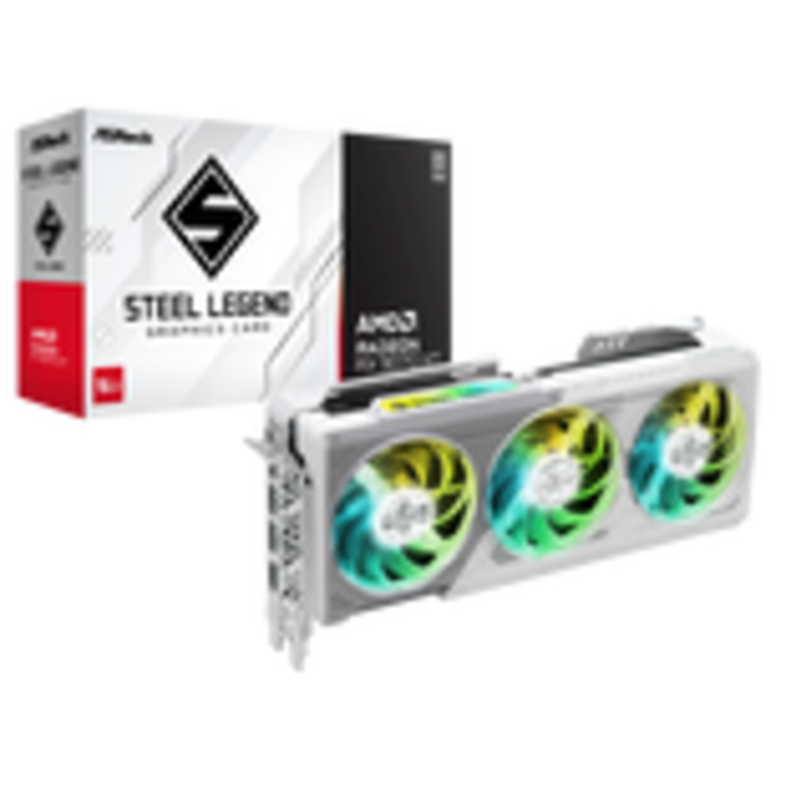 ASROCK AMD Radeon RX 9070 XT Steel Legend 16GB 16GB GDDR6 PCI-E HDMI 3x DP White