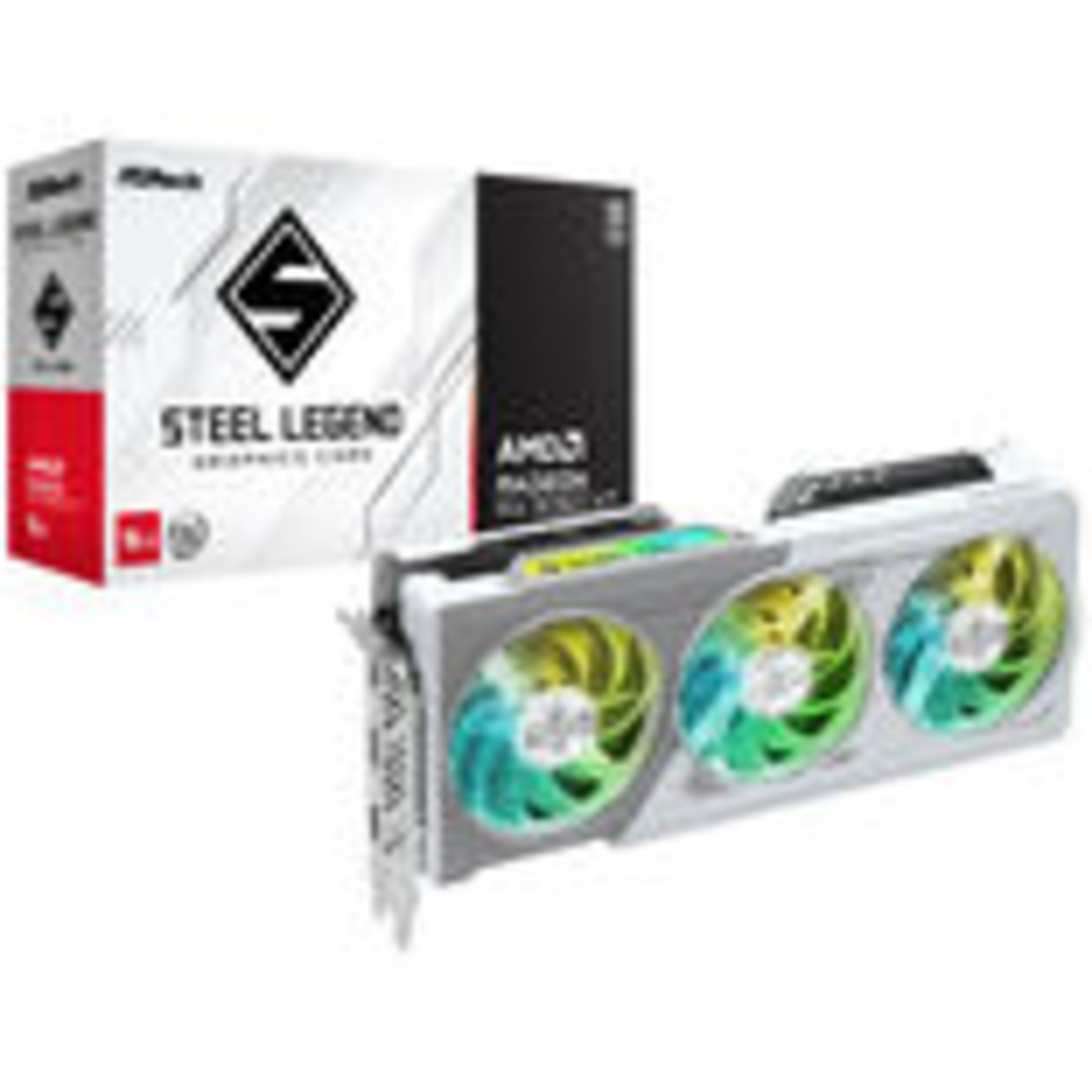 ASRock Radeon RX 9060 XT 16GB Steel Legend OC Graphics Card 16GB GDDR6 2x HDMI 2x DP