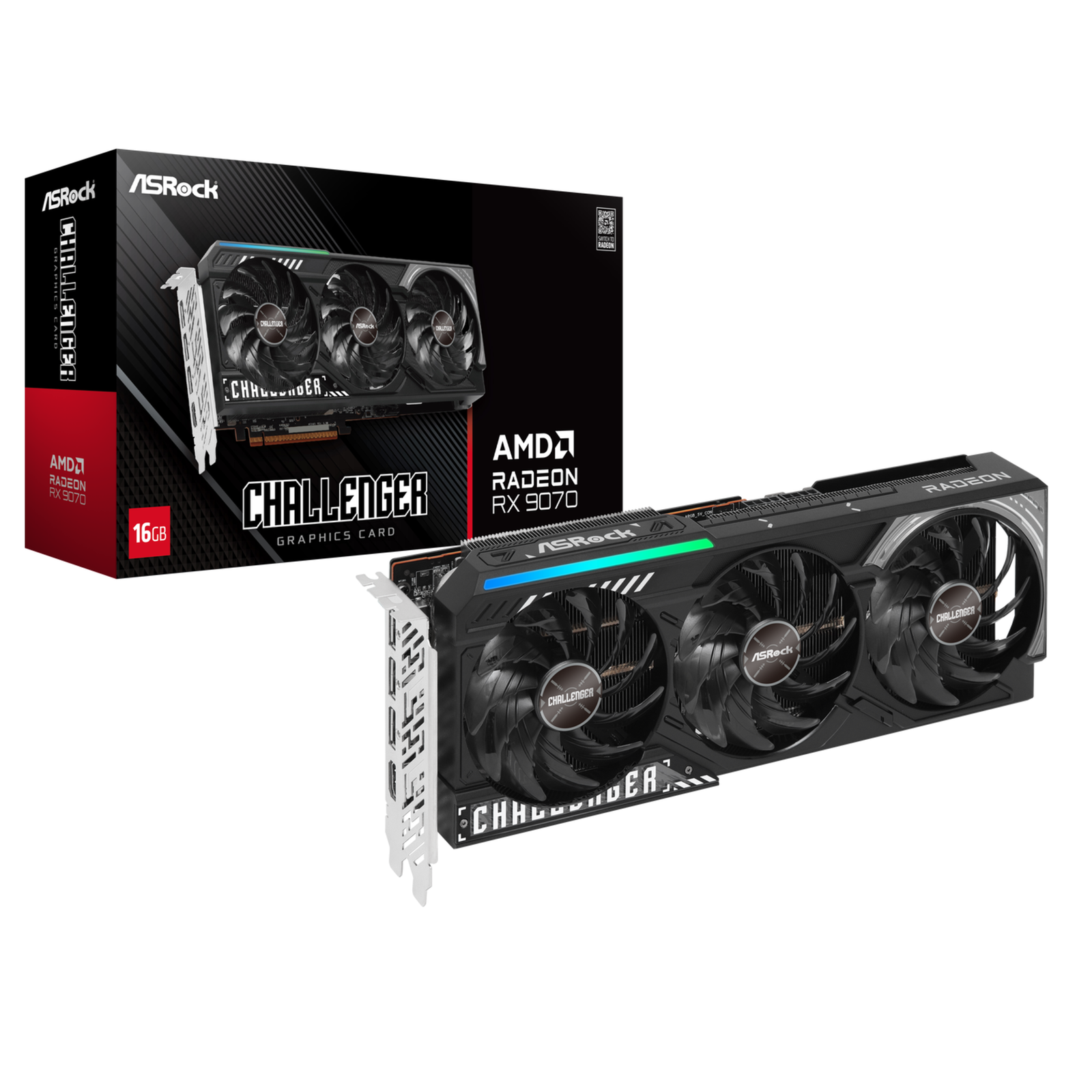 ASRock Radeon RX 9070 Challenger 16GB 16GB GDDR6 1x HDMI 3x DP