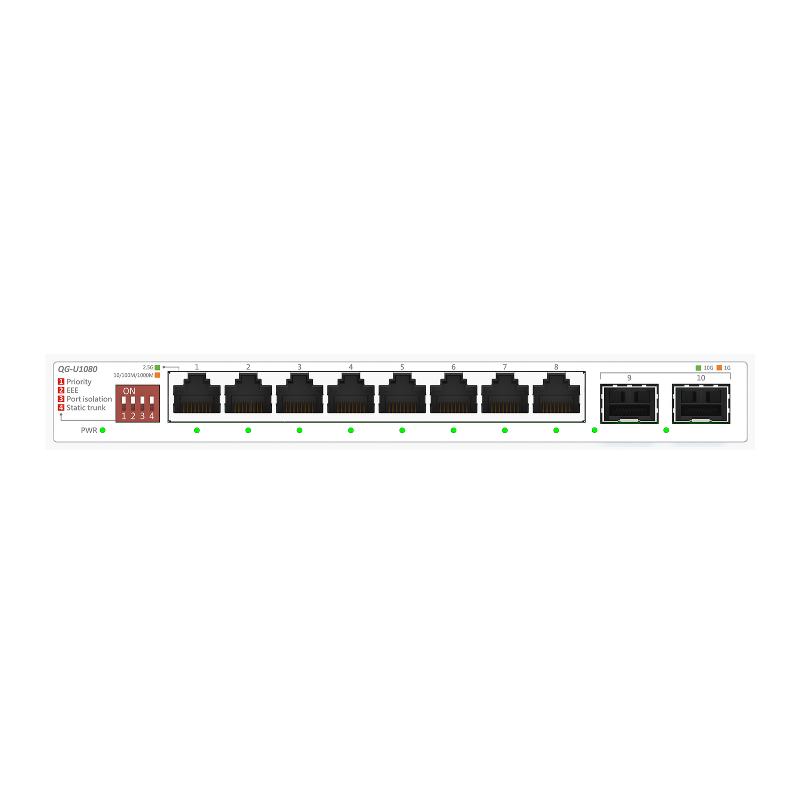 ASUS QG-U1080 8-port 2.5G + 2-port 10G SFP+ Switch