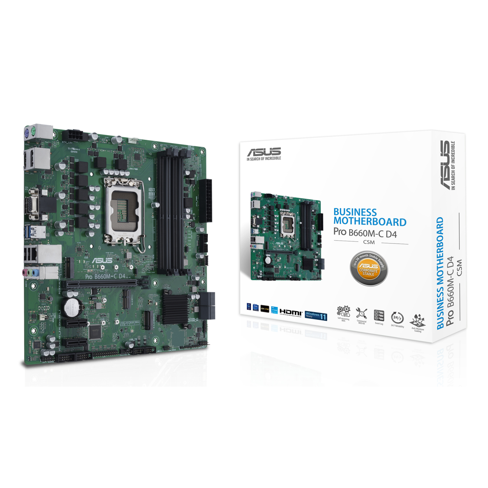 ASUS MB PRO B660M-C D4-CSM Intel,1700,DDR4,mATX