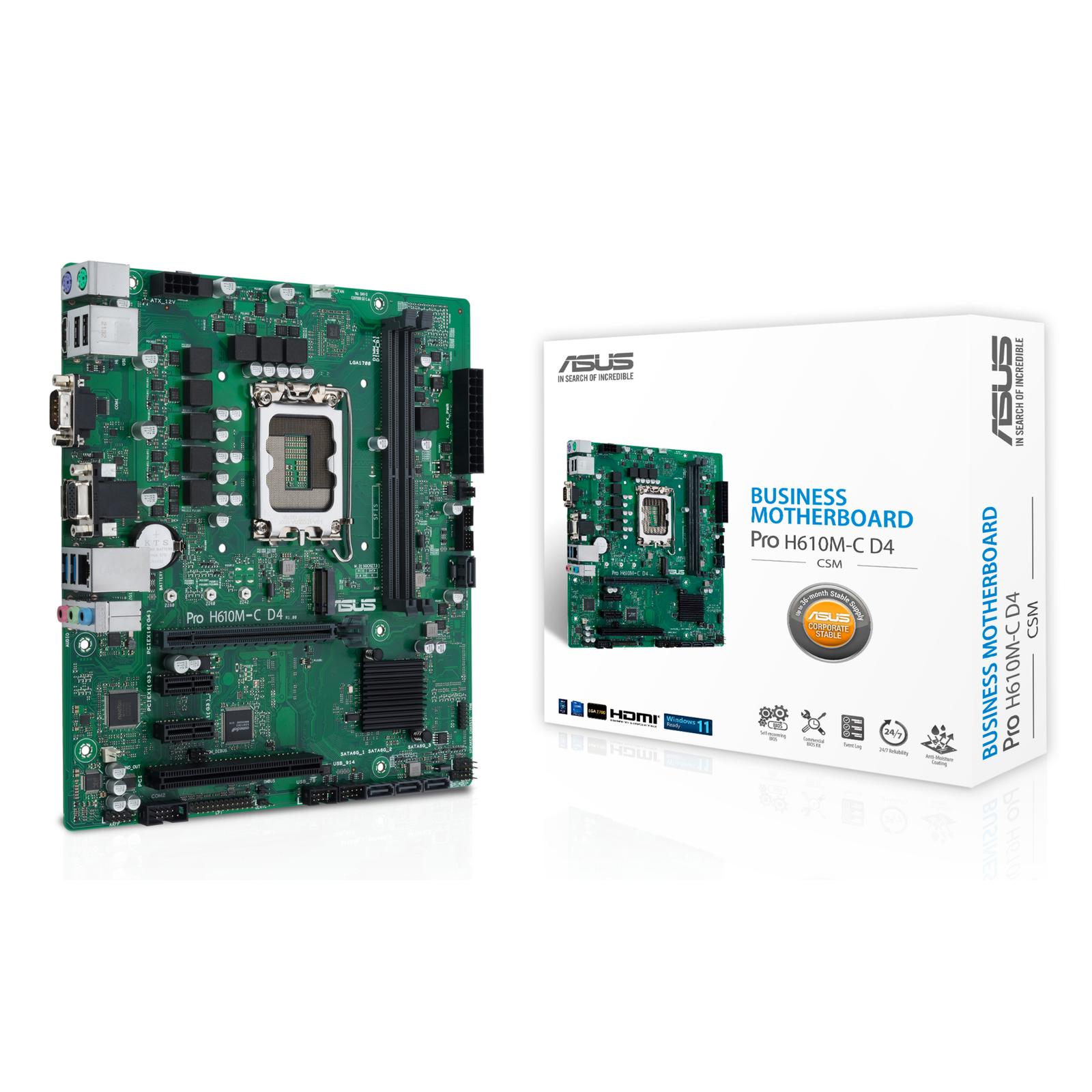 ASUS MB PRO H610M-C D4-CSM Intel,1700,DDR4,mATX