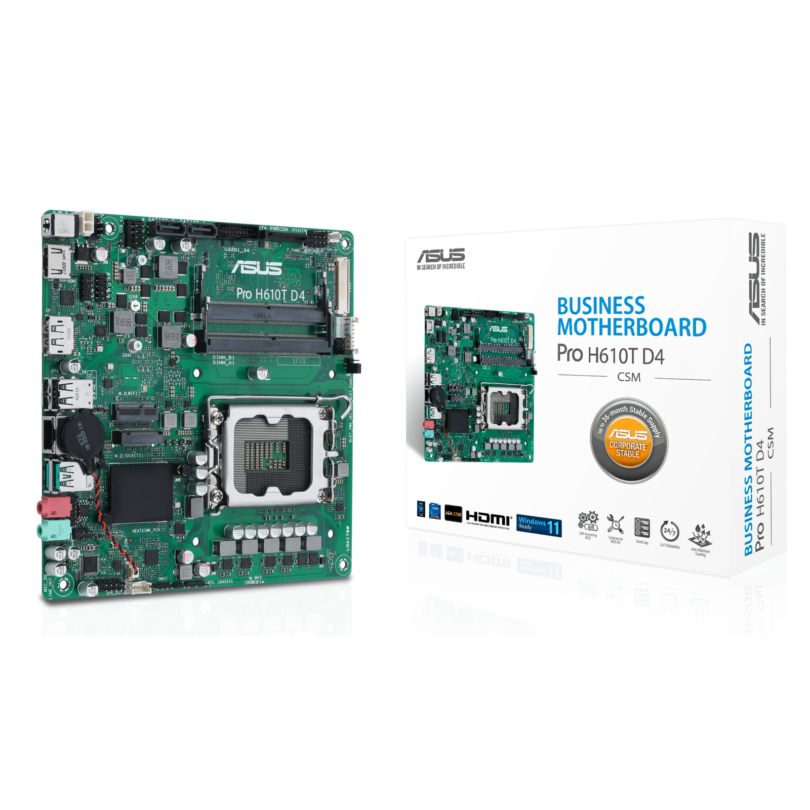 ASUS MB PRO H610T D4-CSM Intel,1700,DDR4,thin MITX