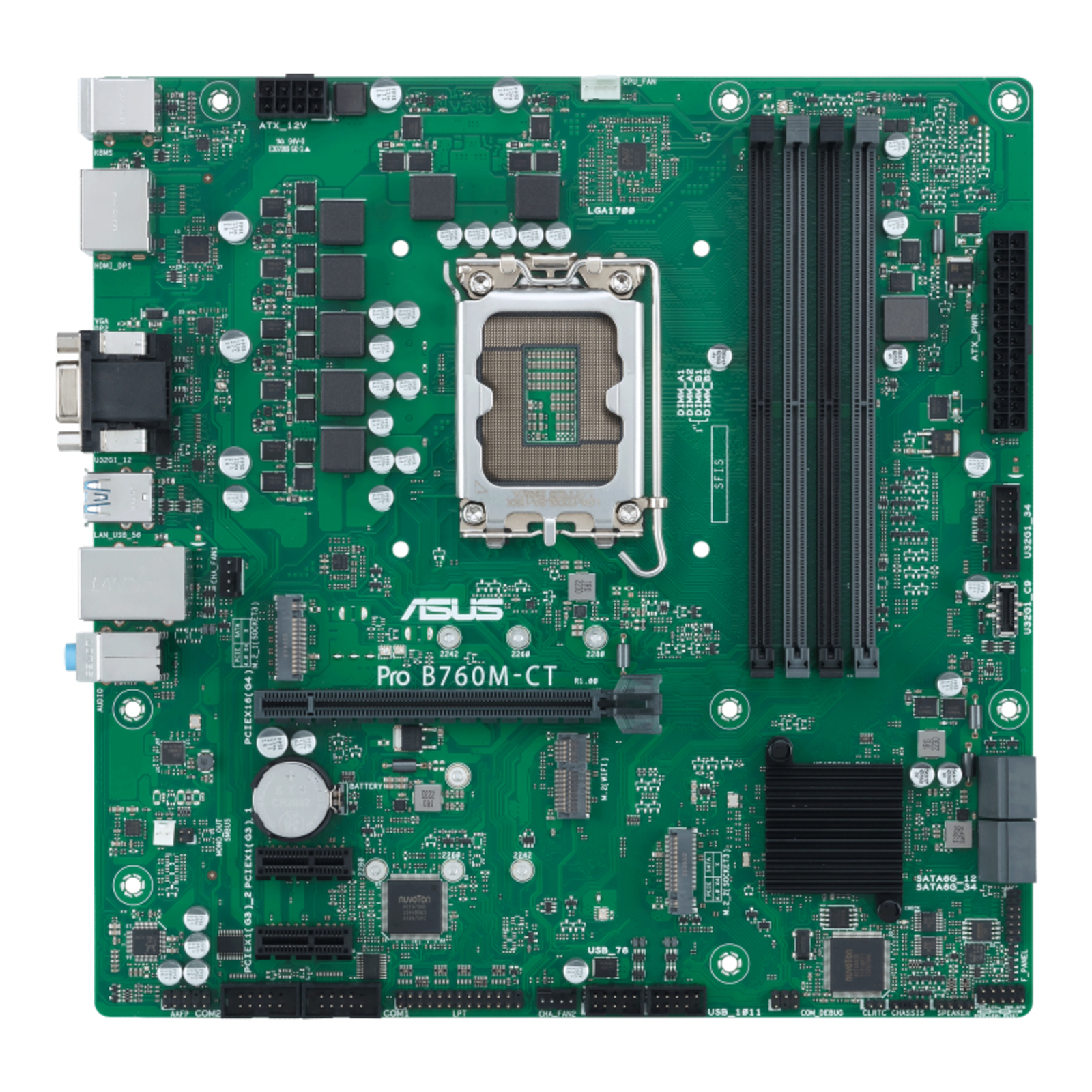 ASUS PRO B760M-CT-CSM MicroATX Intel B760 4 X DDR5-RAM 4 X SATA 6Gbs RAID 0 -1 -5 -10