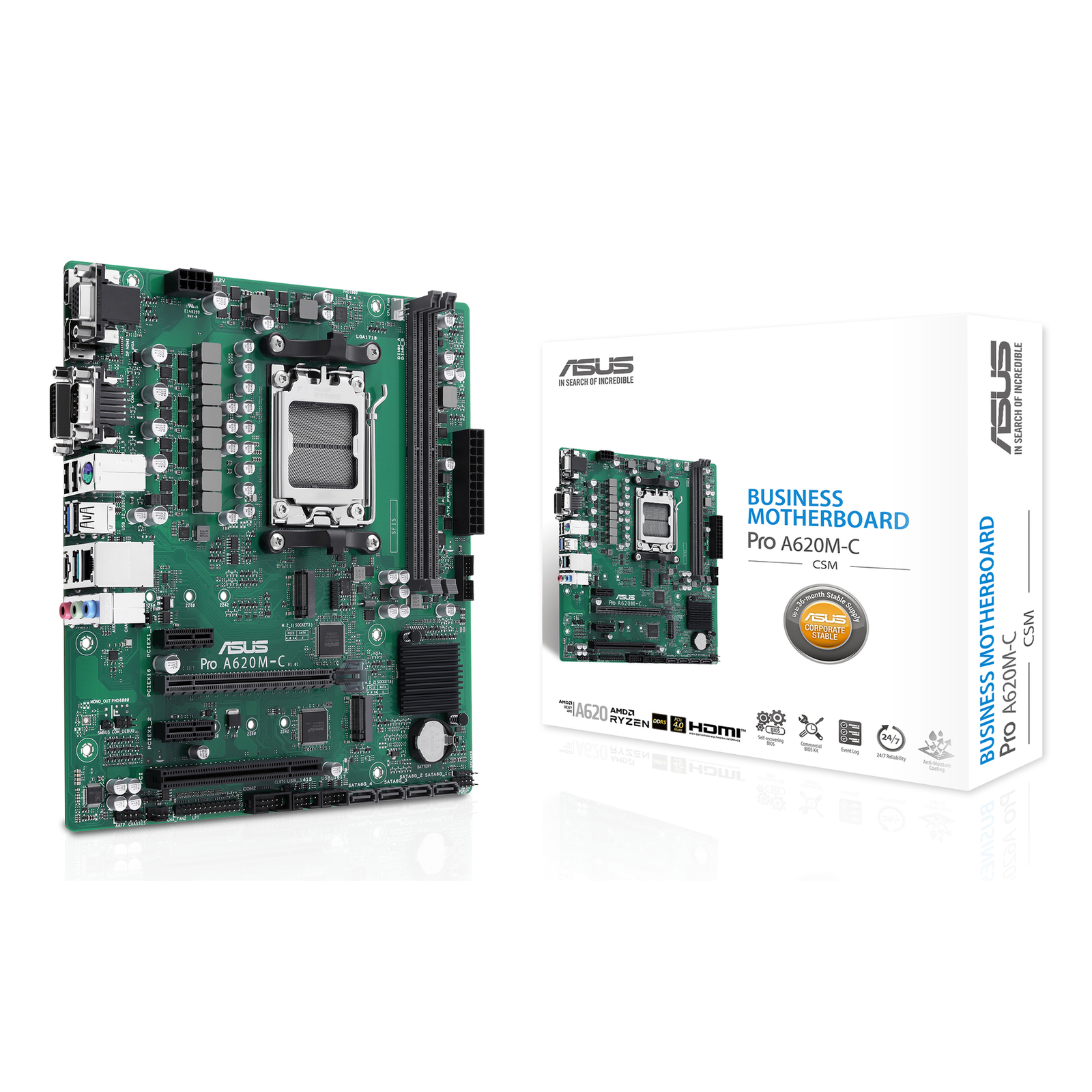 ASUS PRO A620M-C-CSM motherboard And Gt with CPU Socket And Gt Socket AM5