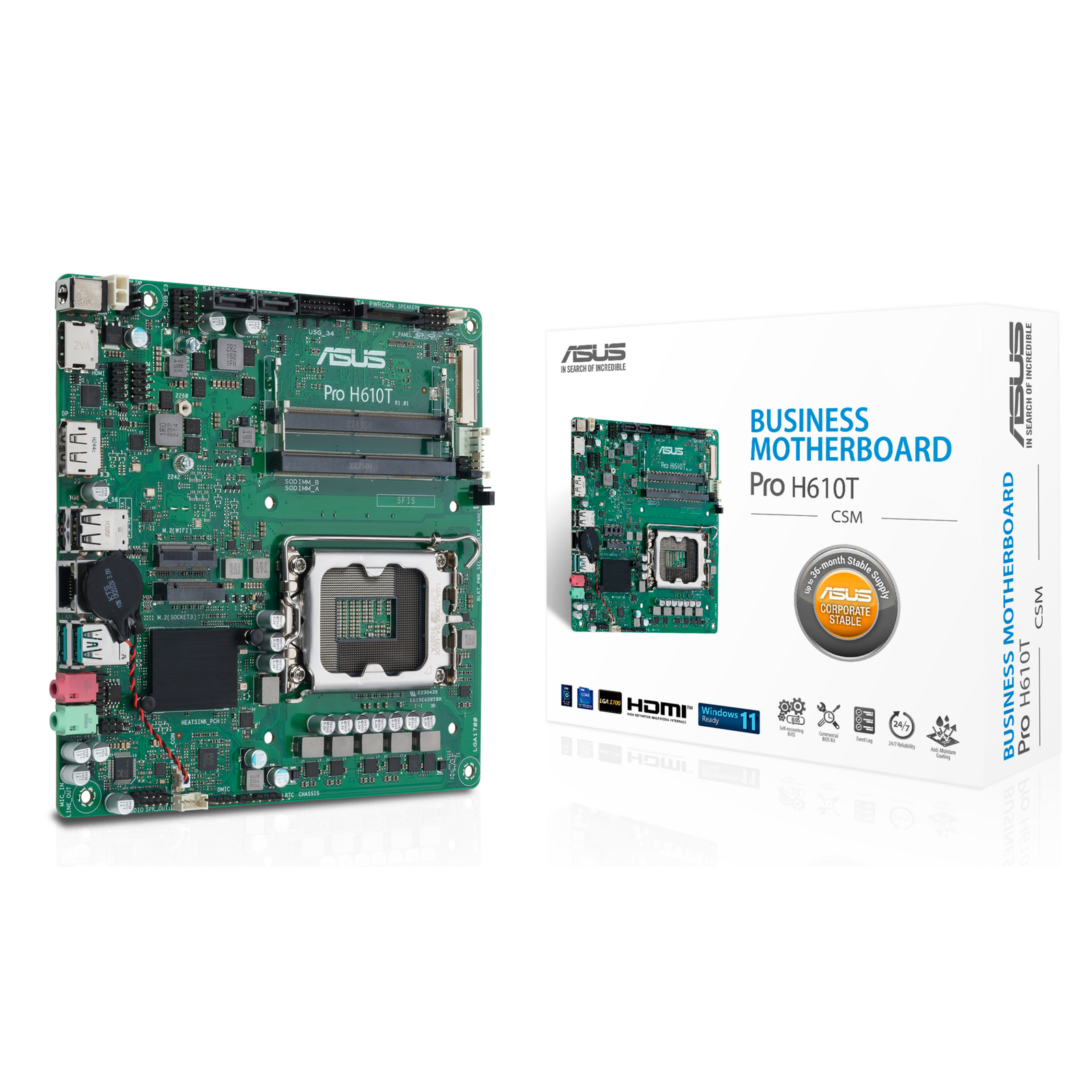 ASUS MB PRO H610T-CSM Intel,1700,DDR5,tmITX