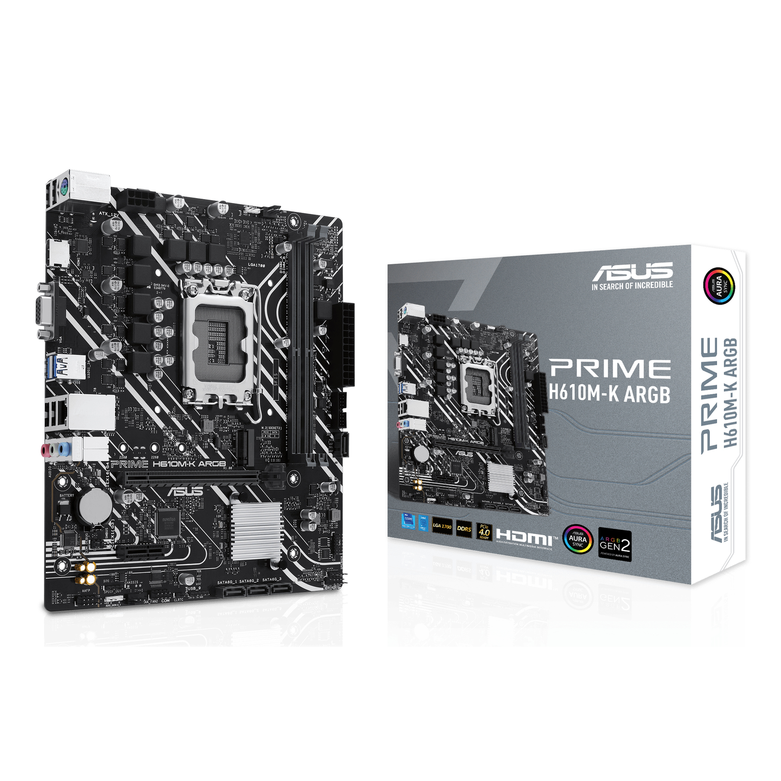 ASUS MB PRIME H610M-K ARGB Intel,1700,DDR5,mATX
