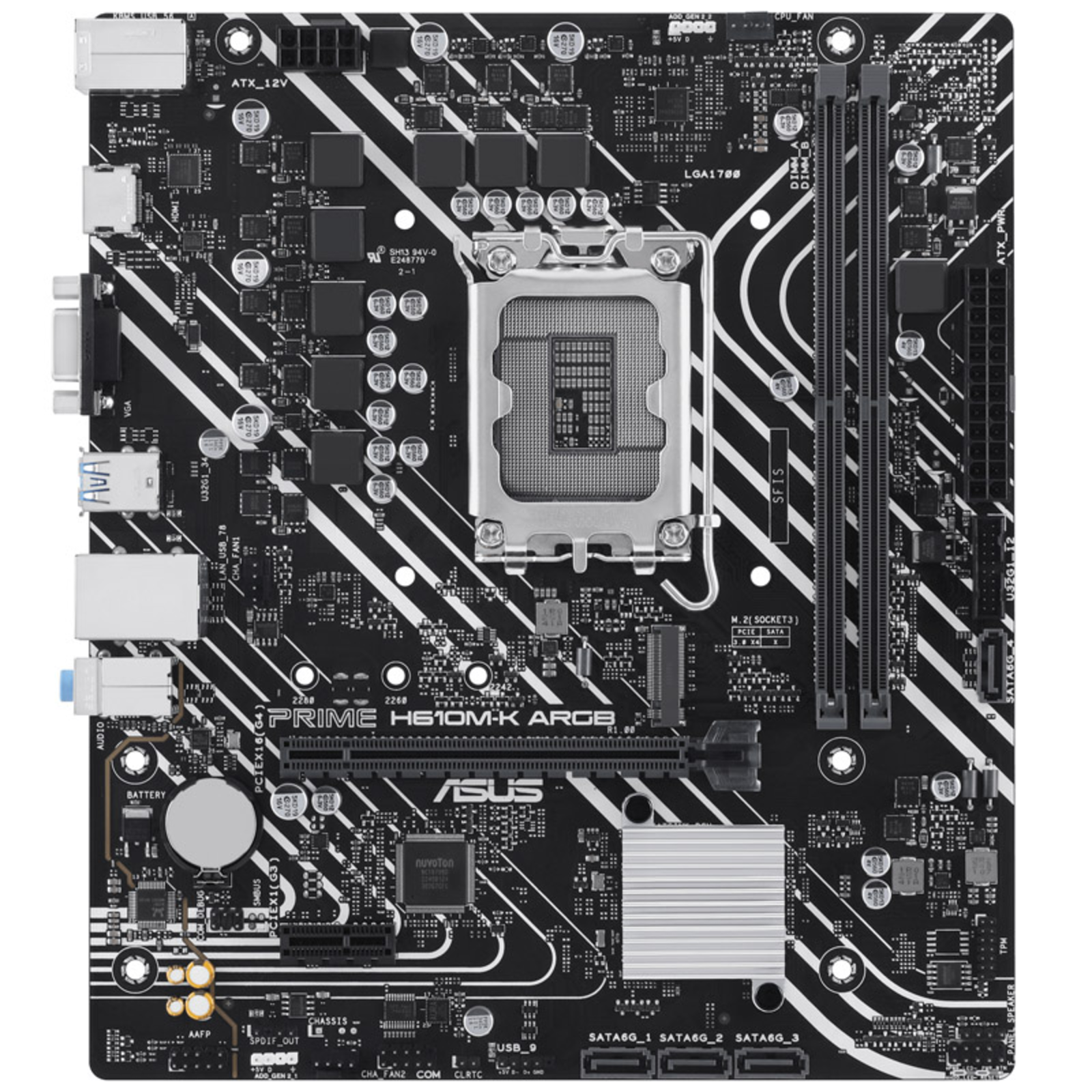 ASUS MB PRIME H610M-K ARGB Intel,1700,DDR5,mATX