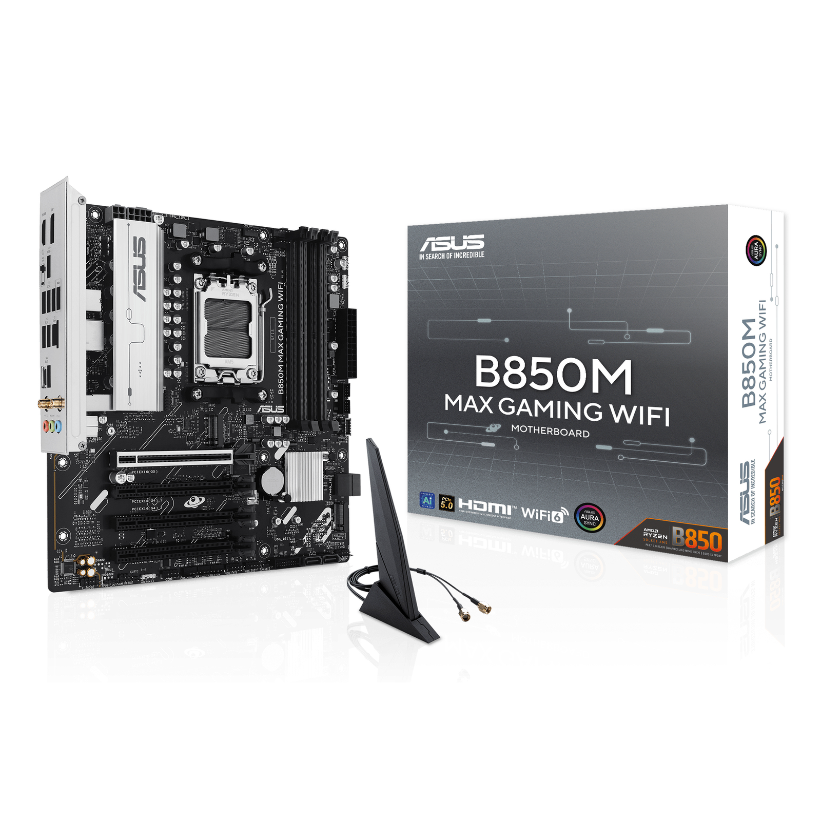 ASUS AMD B850 MATX Motherboard PCIe 5.0 3xM.2 1xHDMI 1xDisplayPort Motherboard Micro/Mini/Flex-ATX