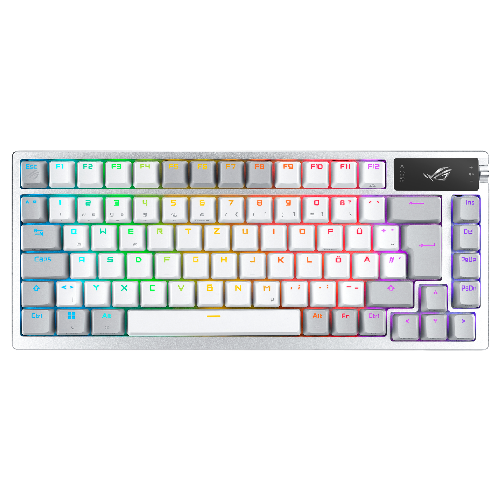 ASUS ROG Azoth White USB + RF Wireless + Bluetooth Mechanical Switch QWERTZ RGB LED White