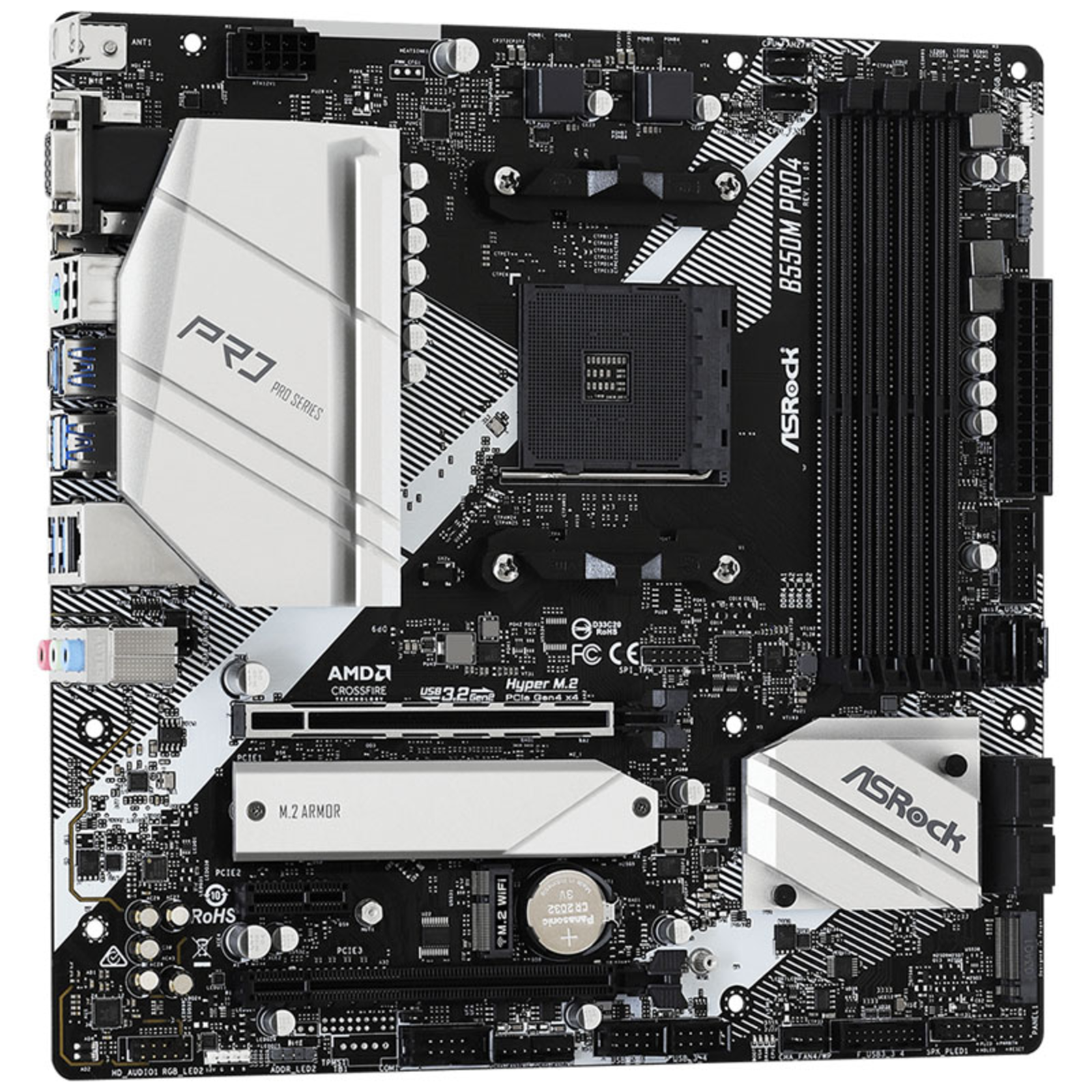 ASRock B550M Pro4 Motherboard Micro ATX Socket AM4