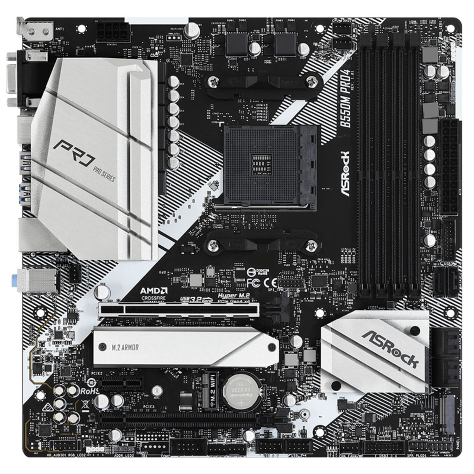 ASRock B550M Pro4 Motherboard Micro ATX Socket AM4