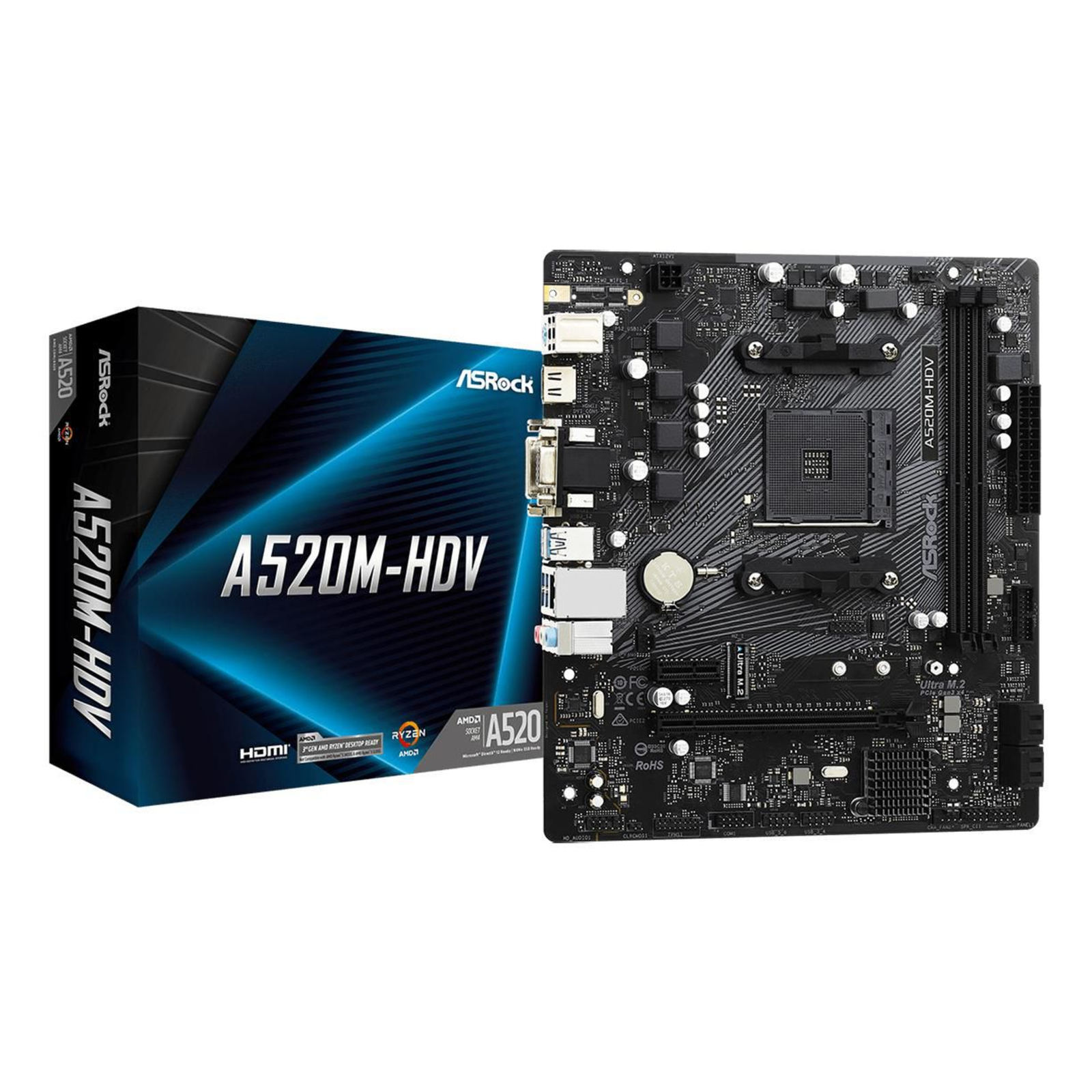 ASRock A520M-HDV Micro-ATX AM4 AMD A520