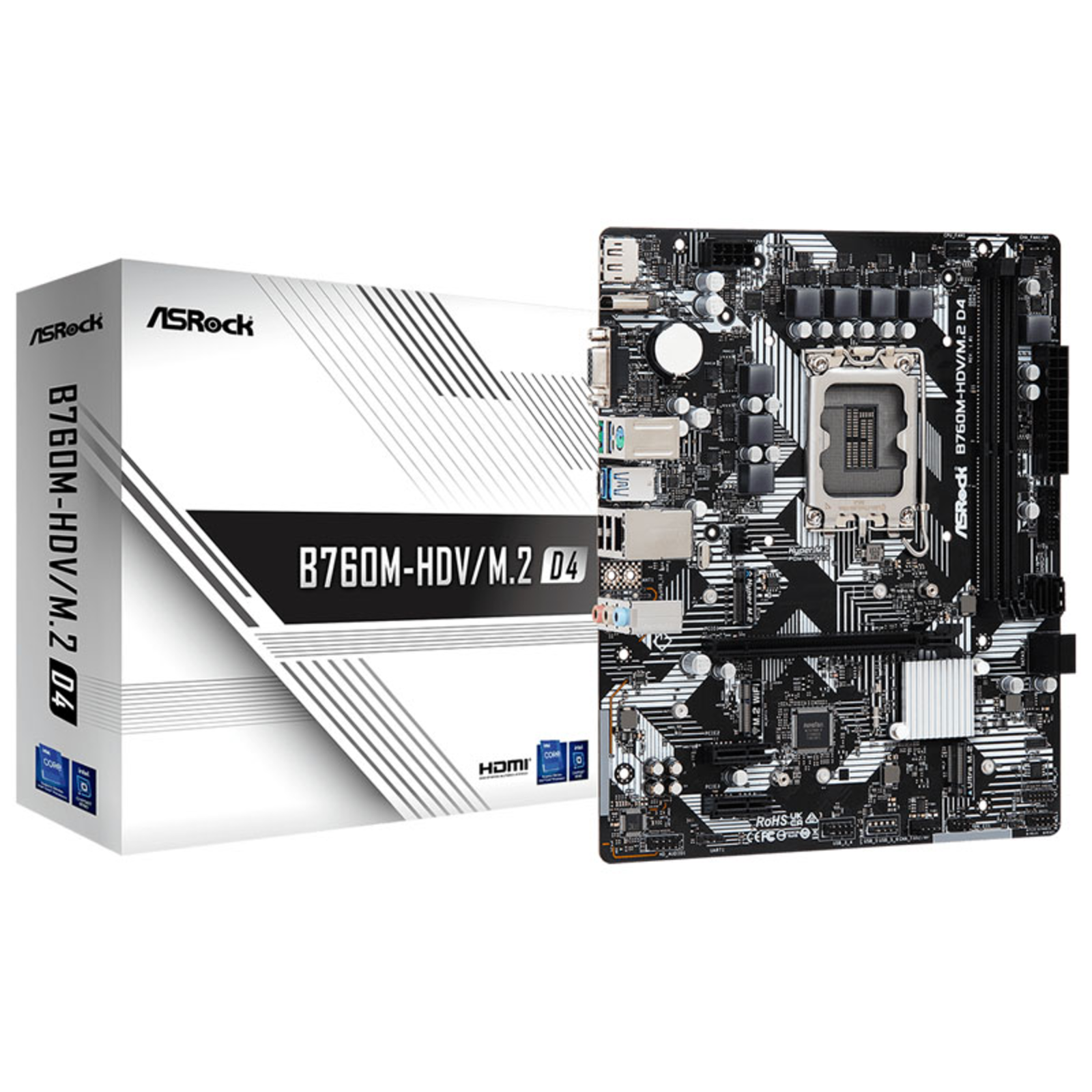 ASRock B760M-HDVM.2 D4 Micro-ATX LGA1700 B760
