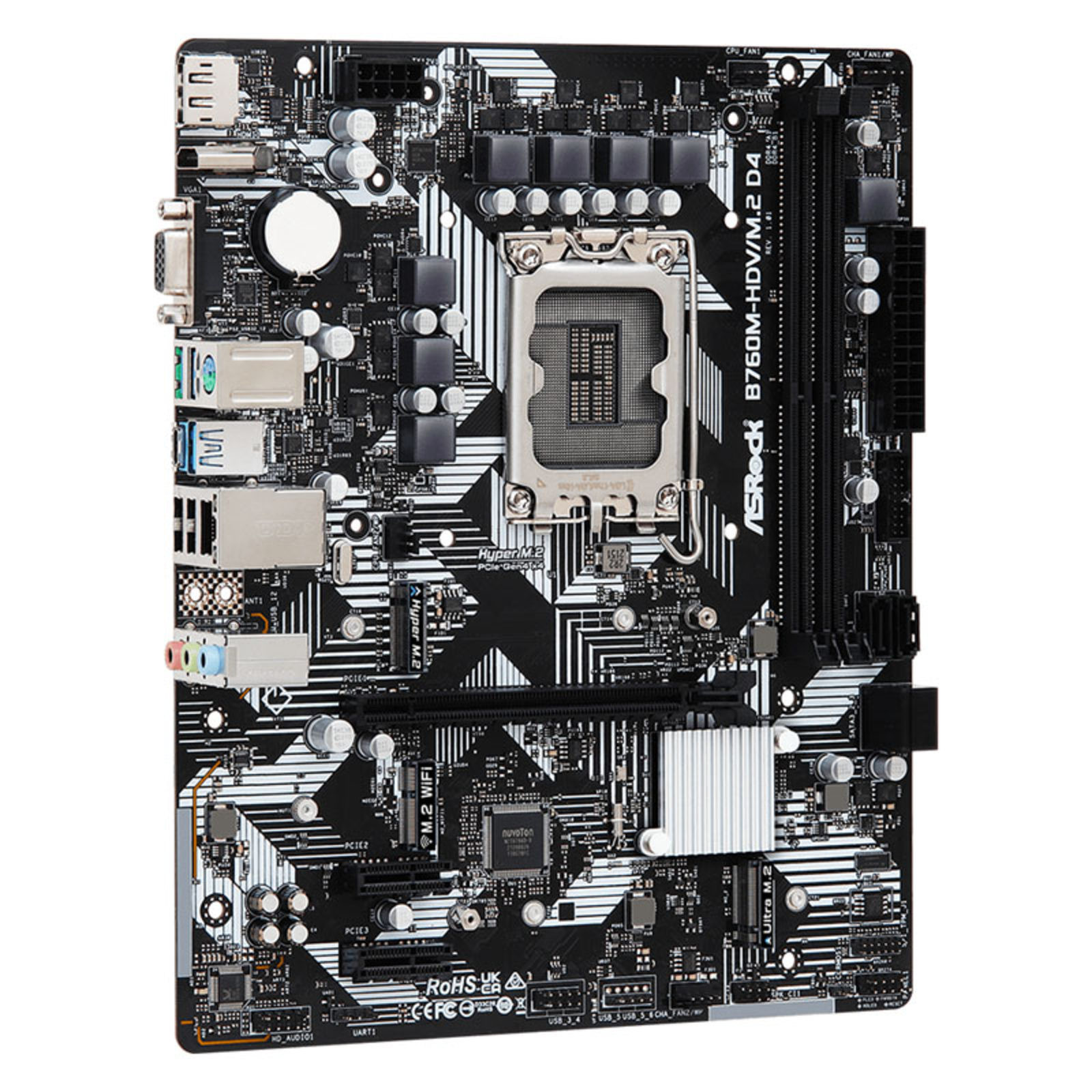 ASRock B760M-HDVM.2 D4 Micro-ATX LGA1700 B760