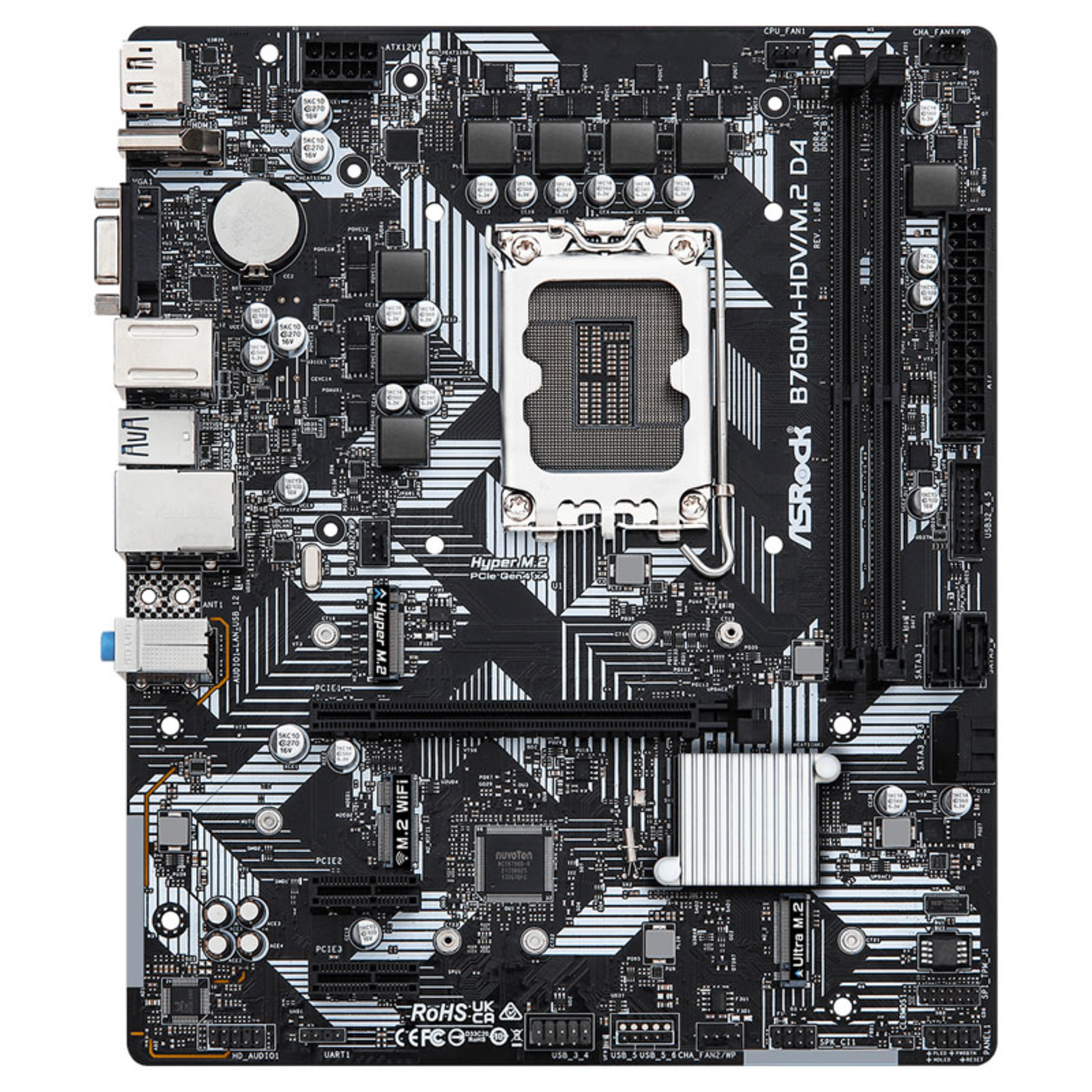 ASRock B760M-HDVM.2 D4 Micro-ATX LGA1700 B760