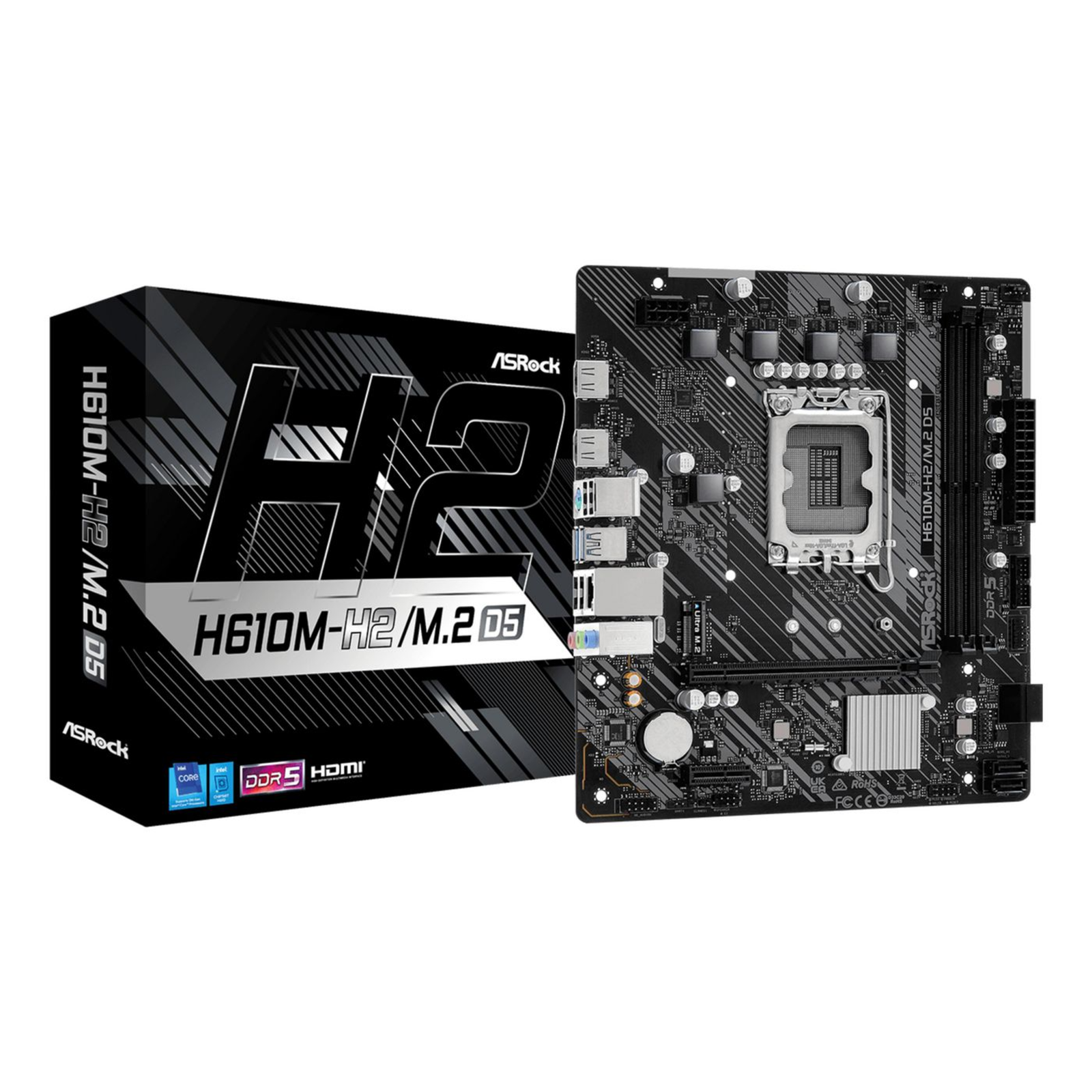 ASRock H610M-H2M.2 D5 Micro-ATX LGA1700 Sokkel H610