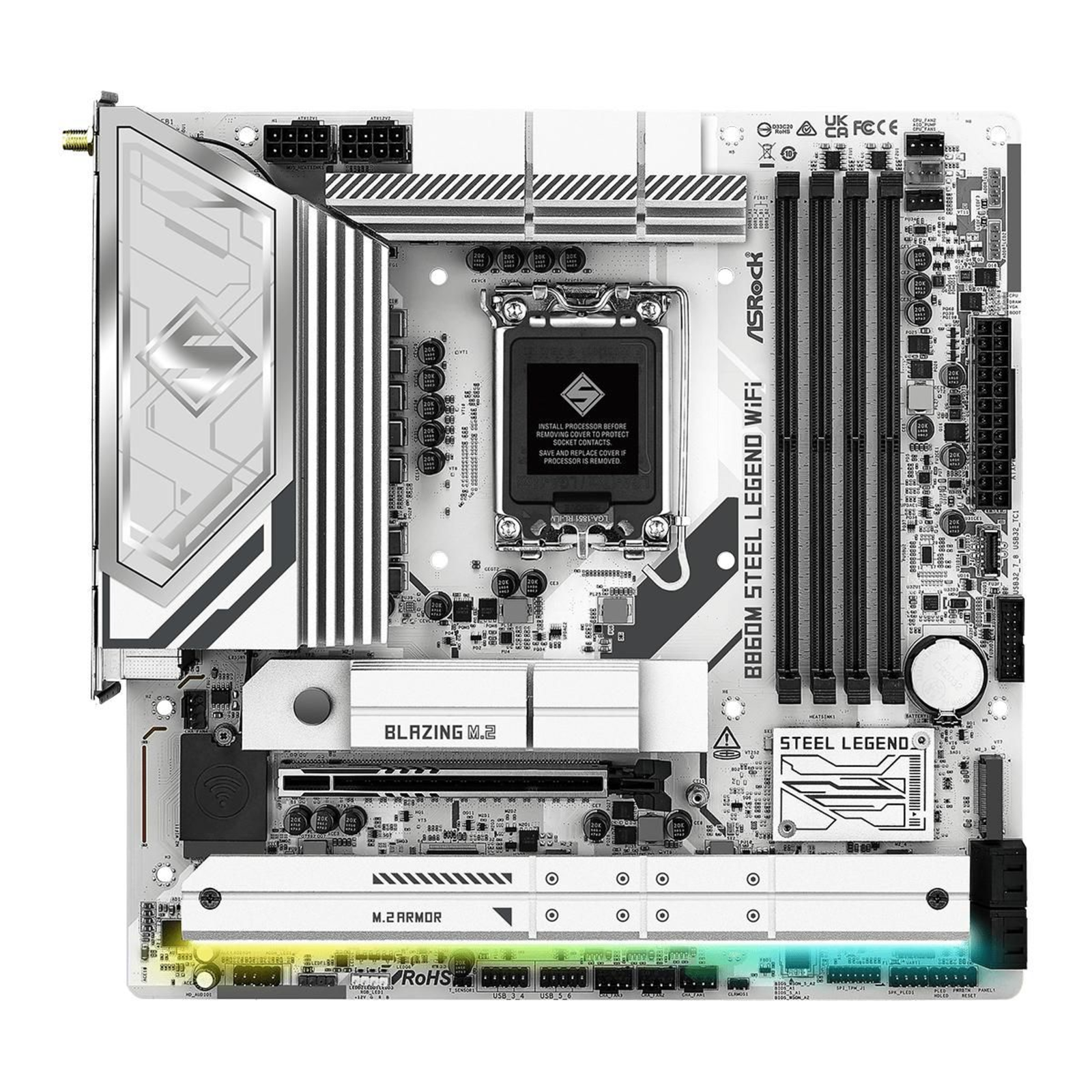 ASRock B860M Steel Legend WiFi Intel B860 LGA1851 4x DDR5 4x M.2 HDMI DP Thunderbolt 4