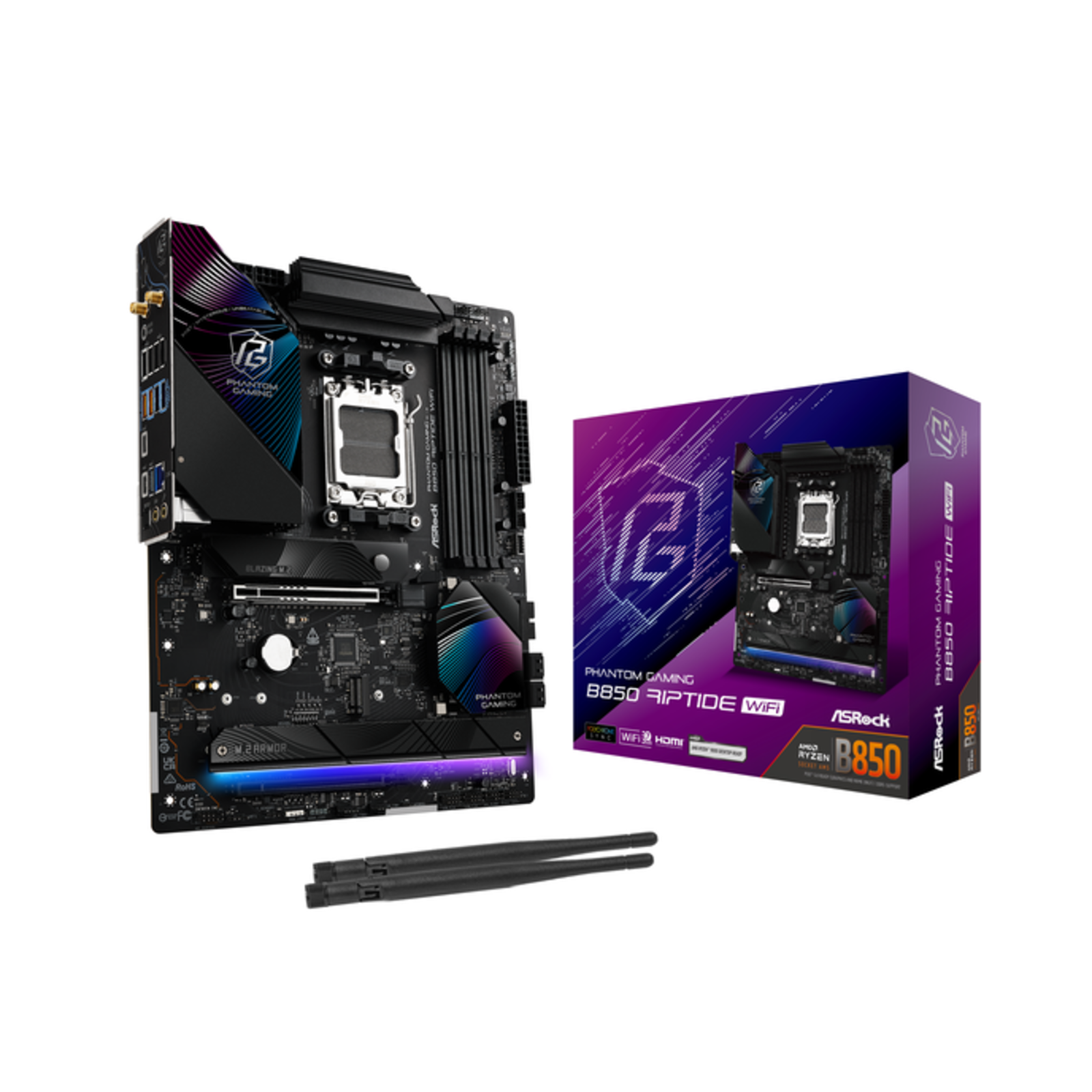 ASRock B850 Riptide WiFi DDR5 AM5 Retail AMD Socket AM5 (Ryzen Zen4)
