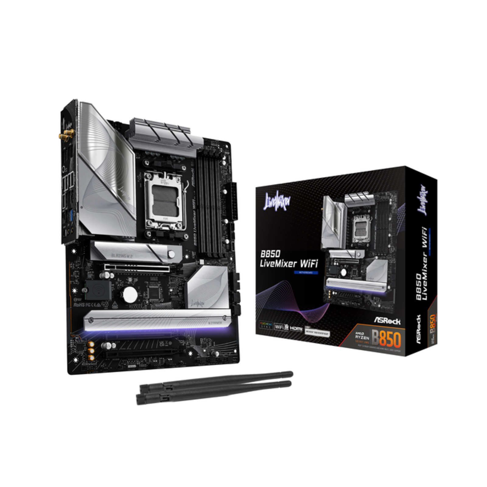 ASRock MB AMD AM5 B850 LiveMixer WiFi