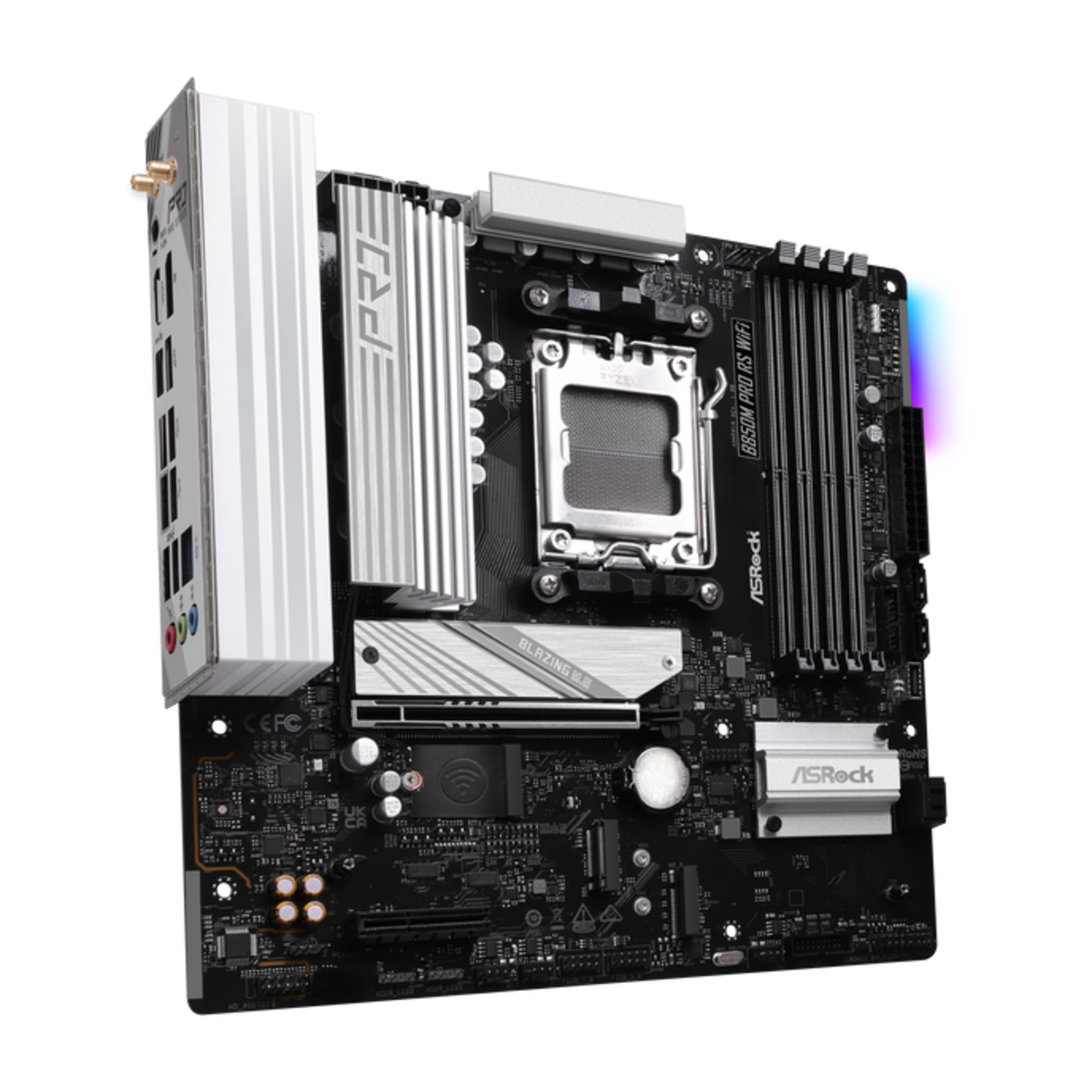 ASRock B850M Pro RS WiFi AM5 MATX HDMIDP DDR5 AMD Socket Ryzen Zen4 MicroMiniFlex-ATX