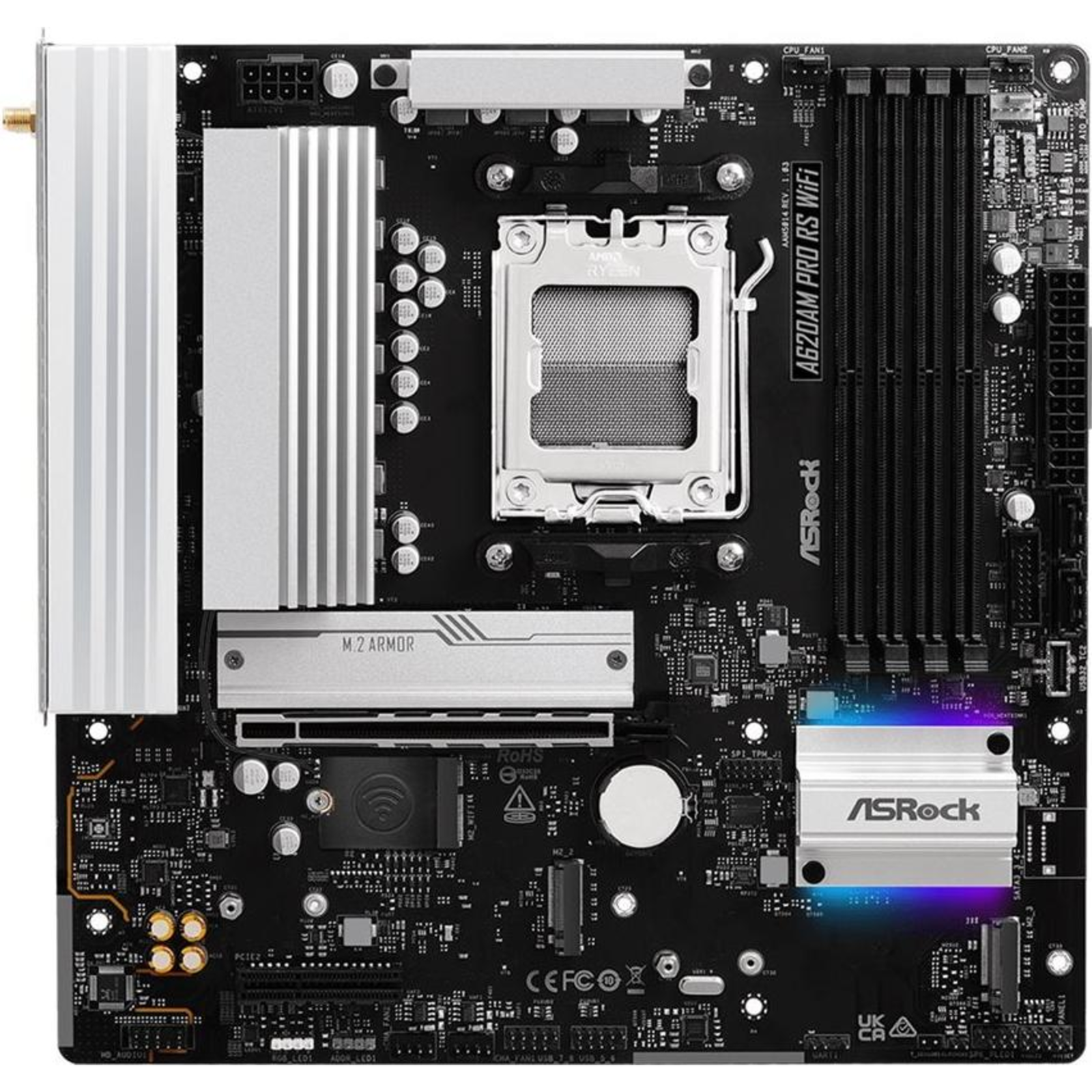 ASRock A620AM Pro RS WiFi AM5 MATX HDMI/DP DDR5 Retail