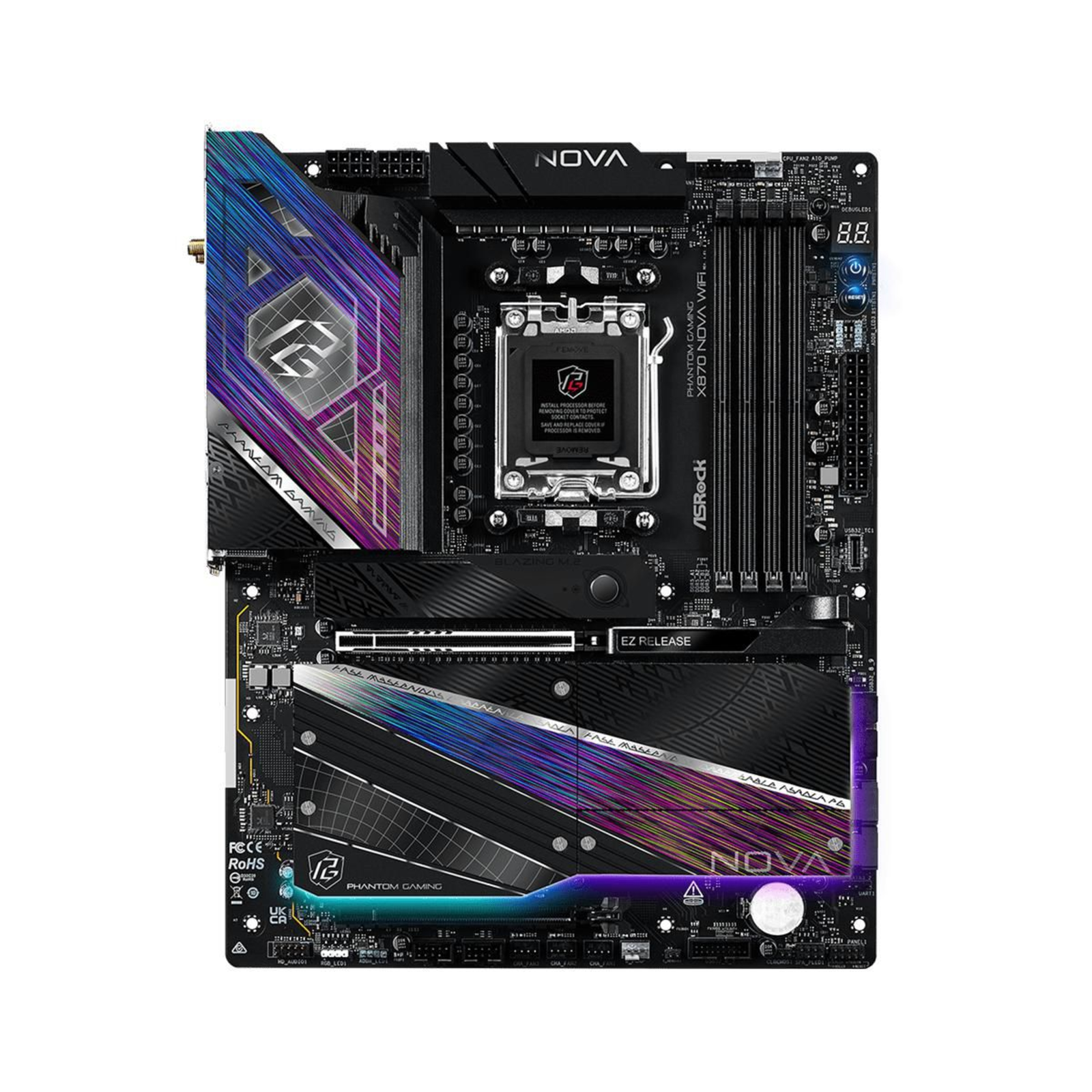 ASRock X870 Nova WiFi AM5 ATX HDMI/USB-C DDR5 AMD Socket AM5 (Ryzen Zen4) ATX