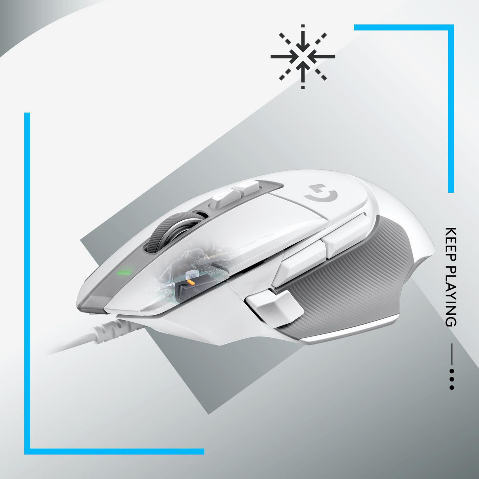 LogitechgG502 X Optical Cabling White
