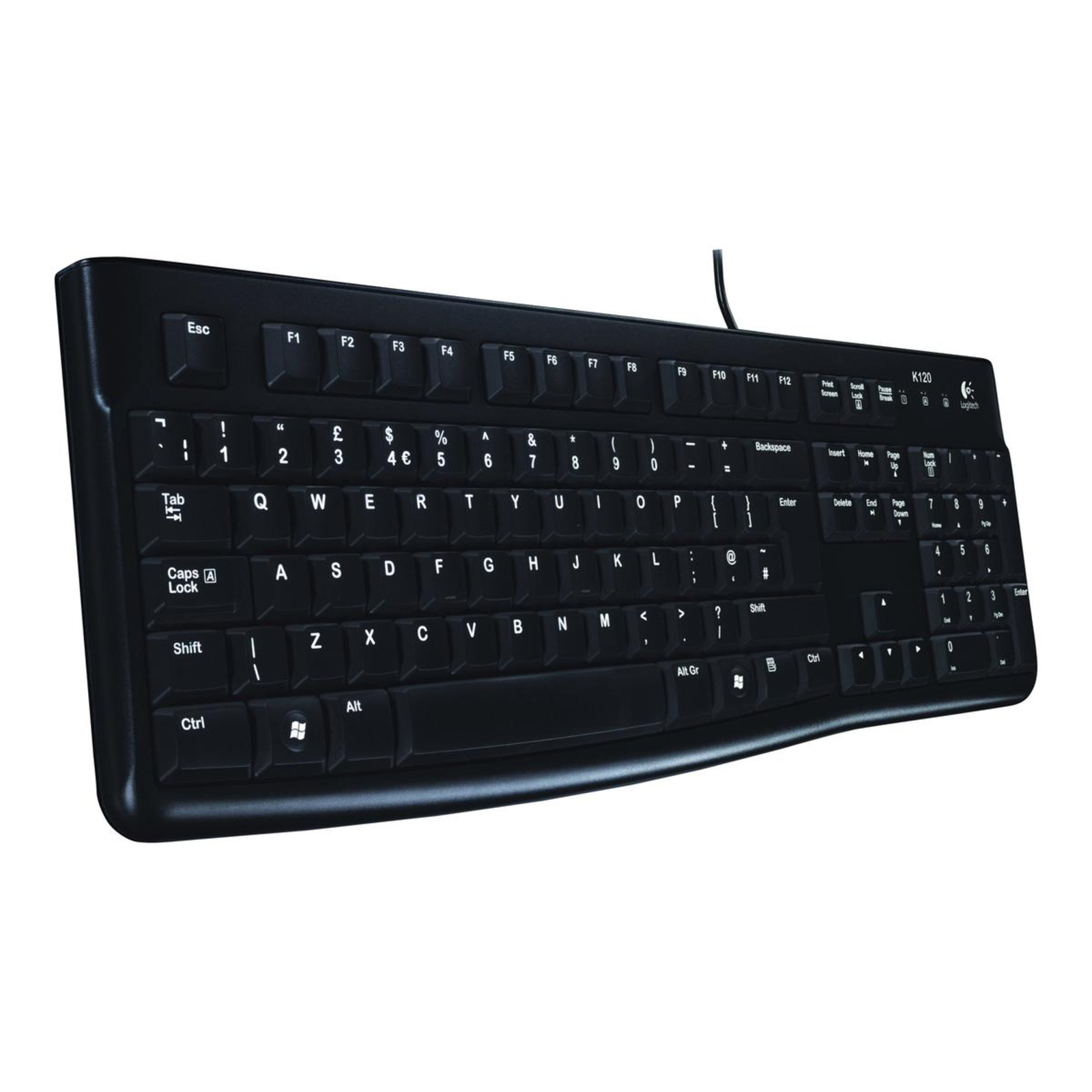 Logitech K120 Corded Keyboard Wired USB QWERTZ Black