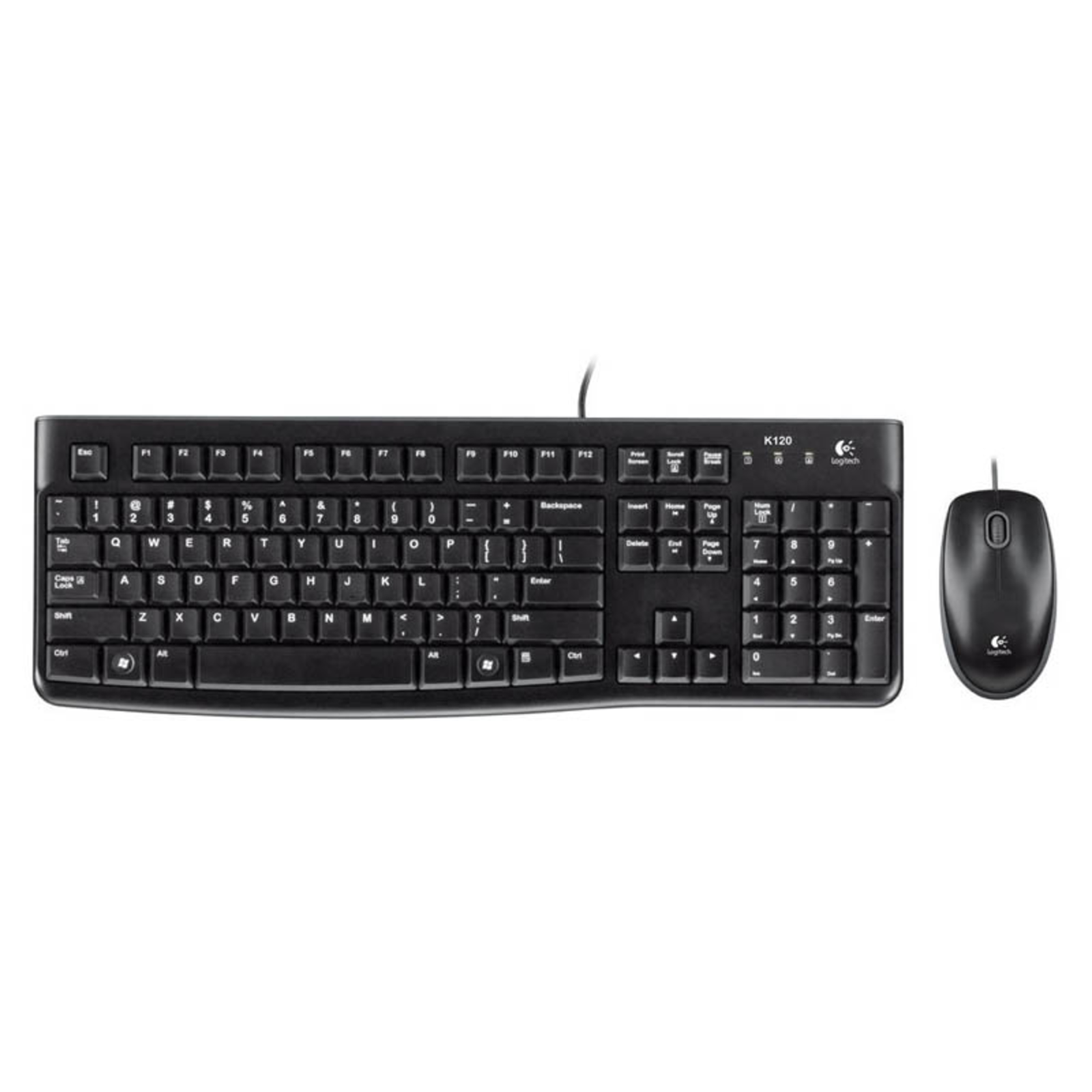 Logitech Desktop MK120 Full Size (100per Cent) Wired USB QWERTZ Black Mouse Included
