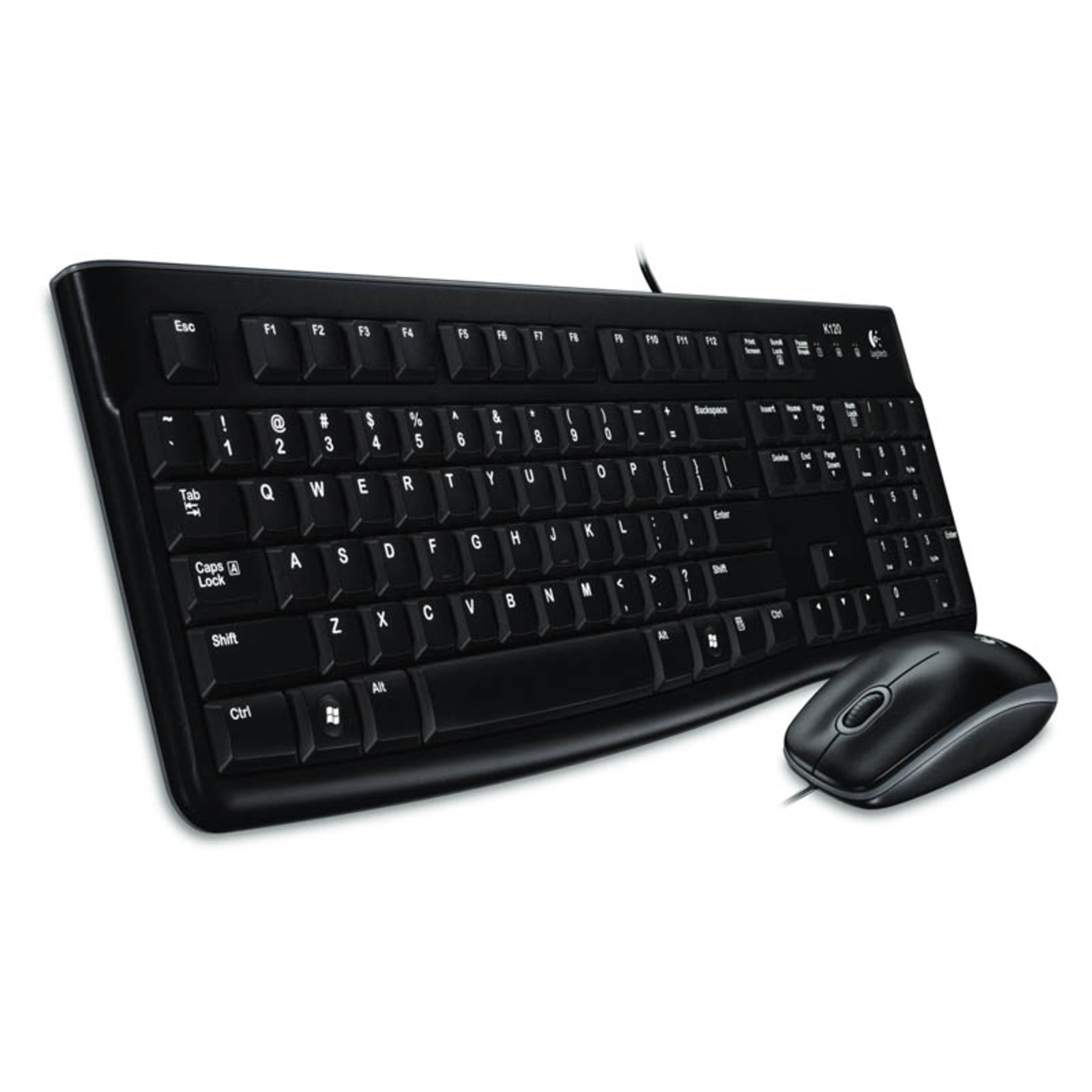Logitech Desktop MK120 Full Size (100per Cent) Wired USB QWERTZ Black Mouse Included