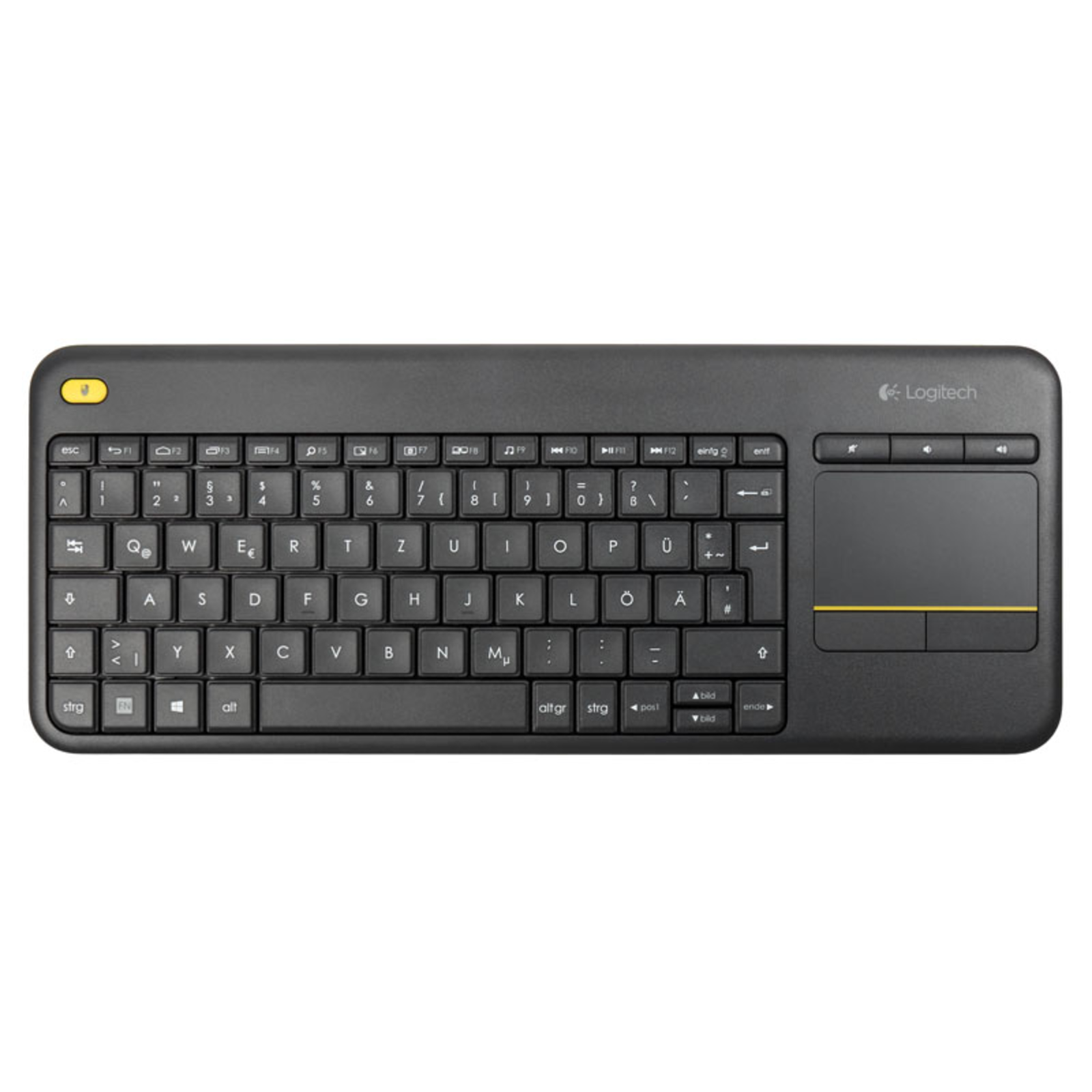 Logitech K400 Plus Wireless Touch Black QWERTZ DE